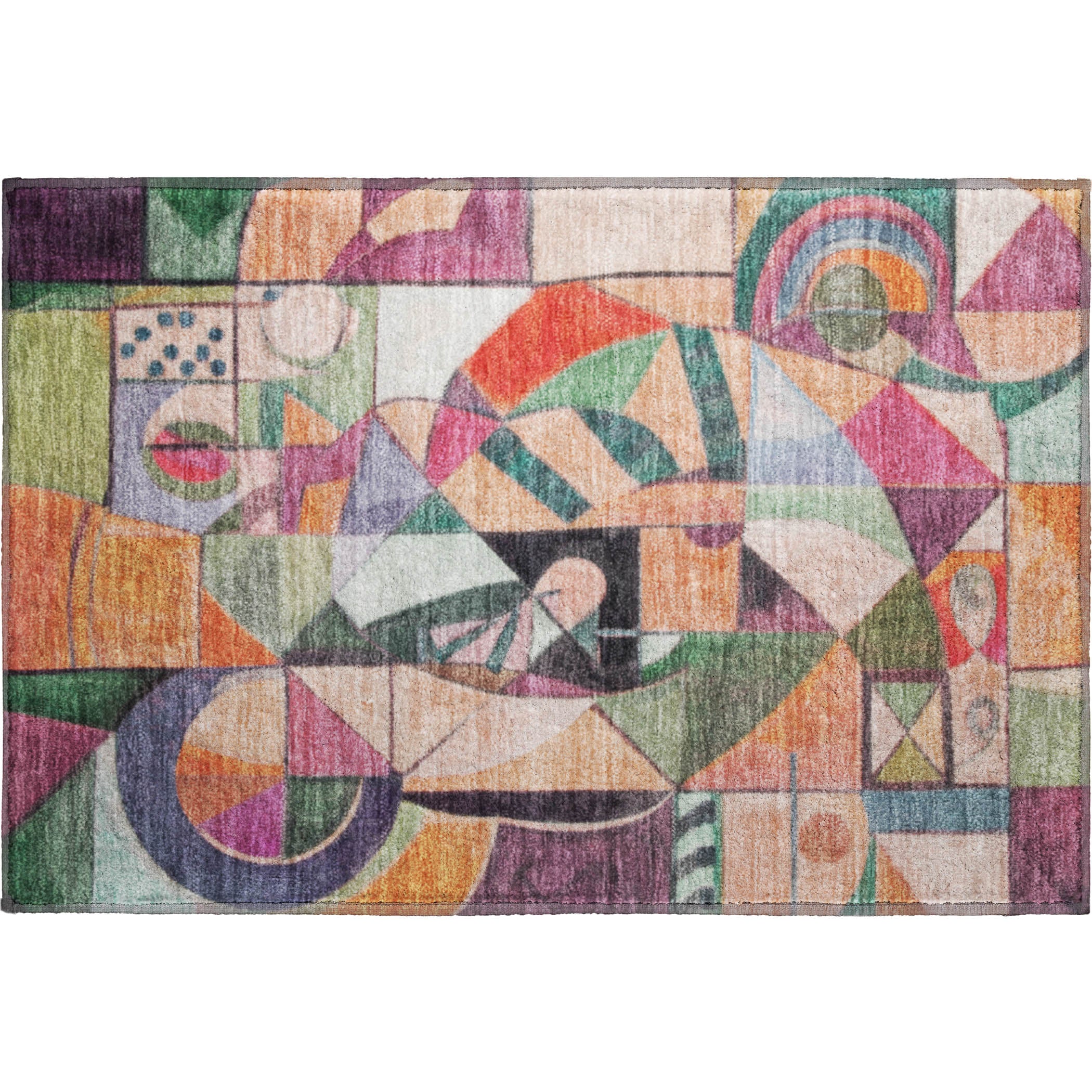 Queenstown Machine Washable Transitional Orange Rug 1'8" x 2'6" #shape_Rectangle