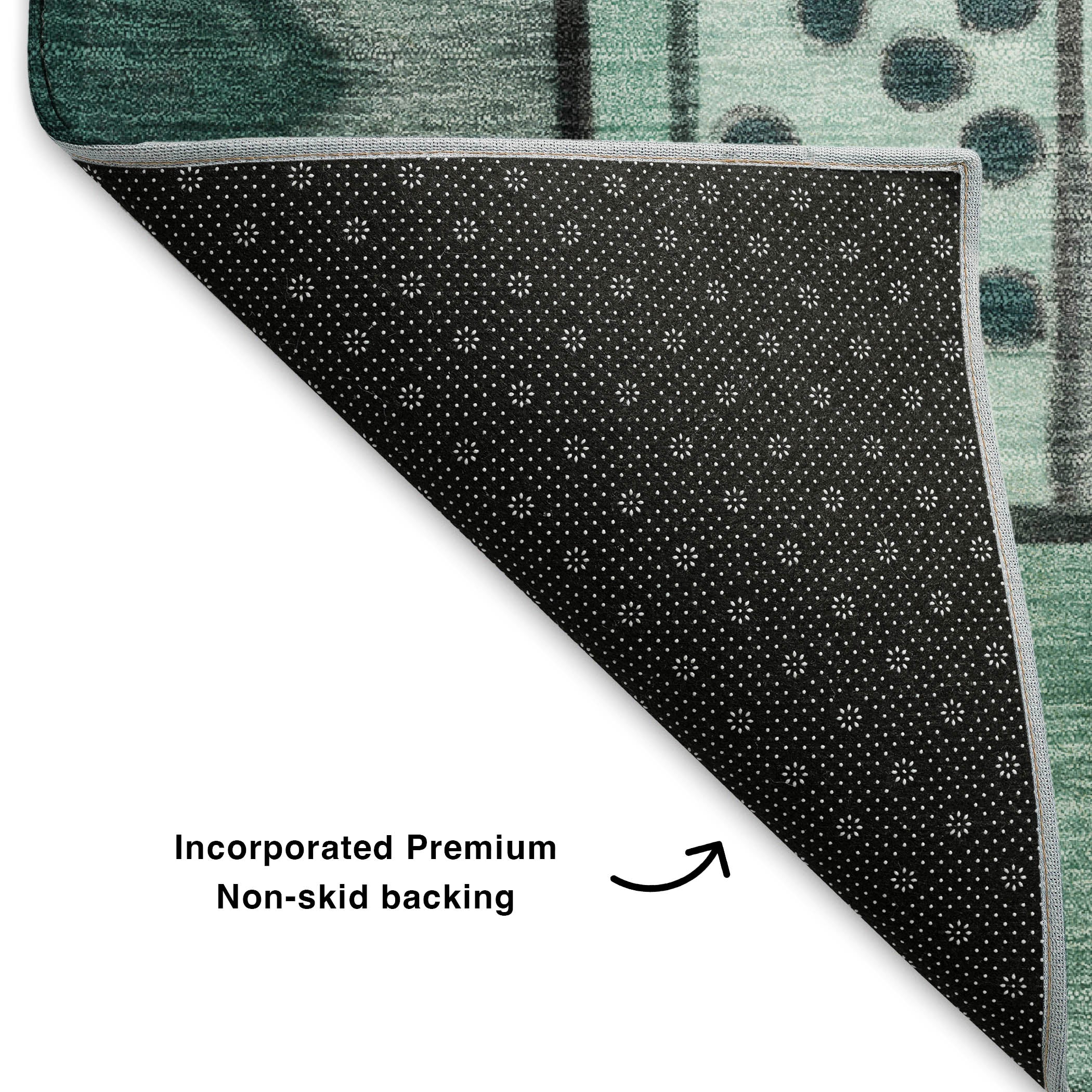Queenstown Machine Washable Transitional Teal Rug 1'8" x 2'6" #shape_Rectangle