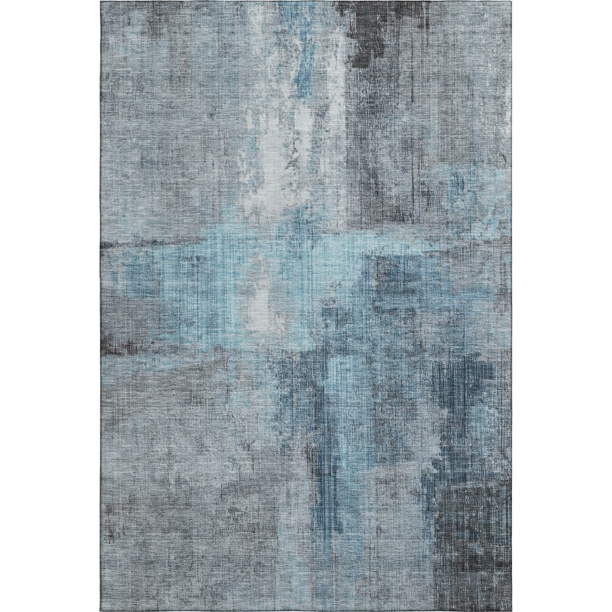 Luang Prabang Machine Washable Transitional Blue Rug 2'6" x 3'10" #shape_Rectangle