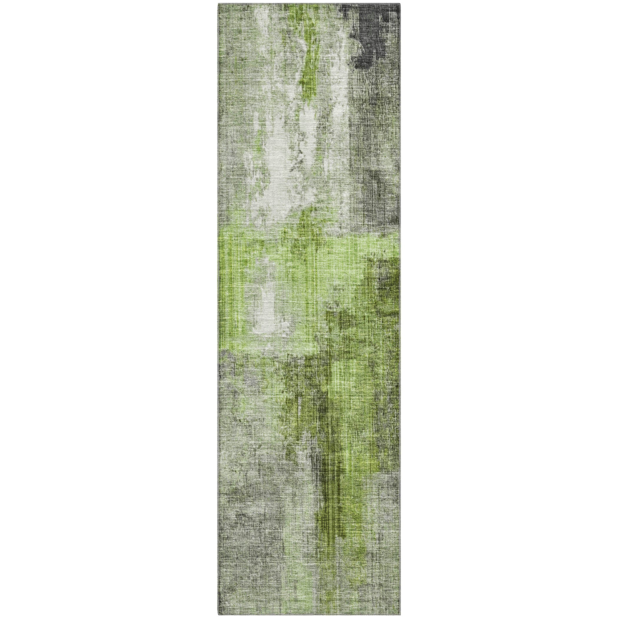 Luang Prabang Machine Washable Transitional Fern Green Rug 2'3" x 7'6" #shape_Runner