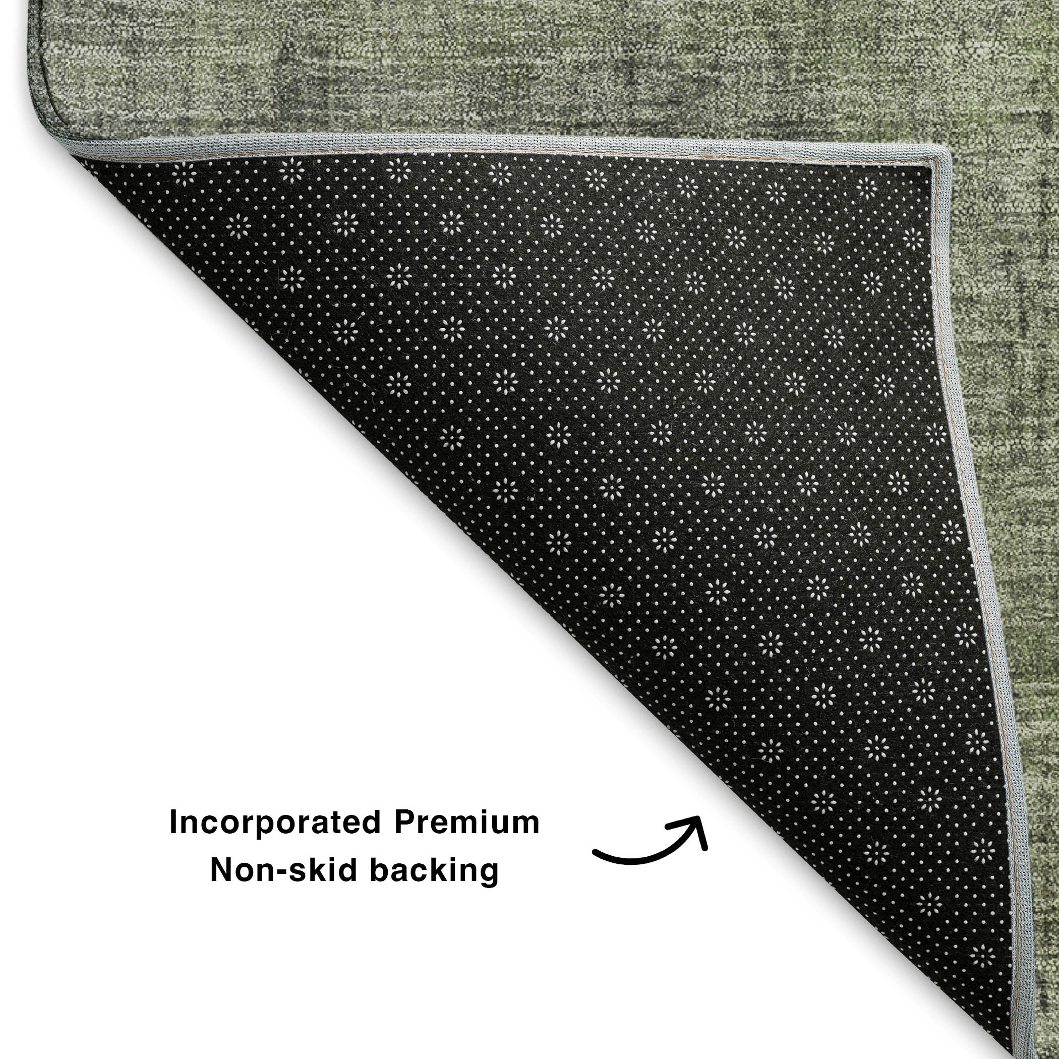 Luang Prabang Machine Washable Transitional Fern Green Rug 1'8" x 2'6" #shape_Rectangle