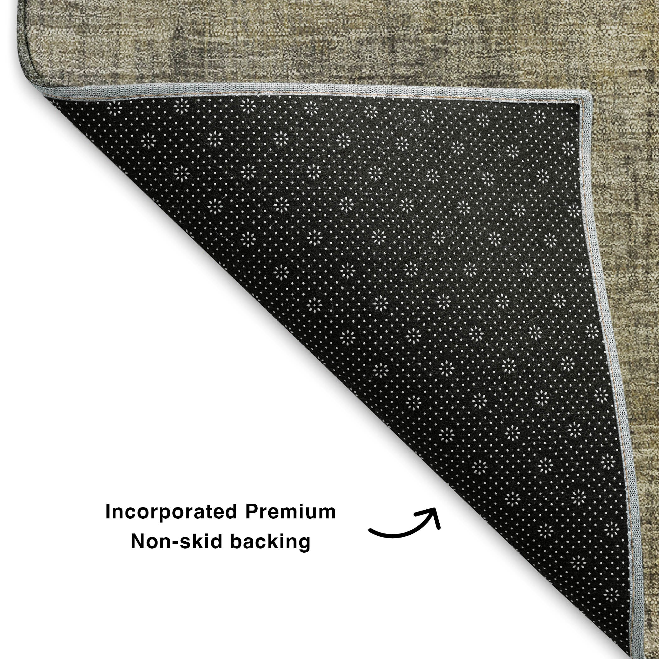 Luang Prabang Machine Washable Transitional Granite Gray Rug 1'8" x 2'6" #shape_Rectangle