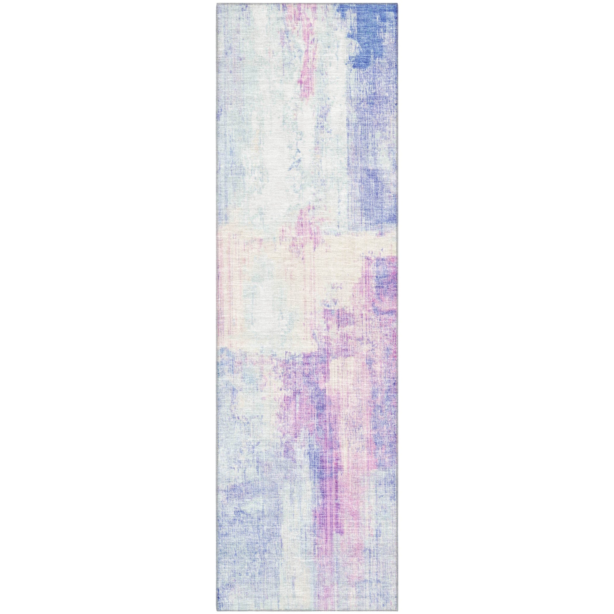 Luang Prabang Machine Washable Transitional Sky Blue Rug 2'3" x 7'6" #shape_Runner