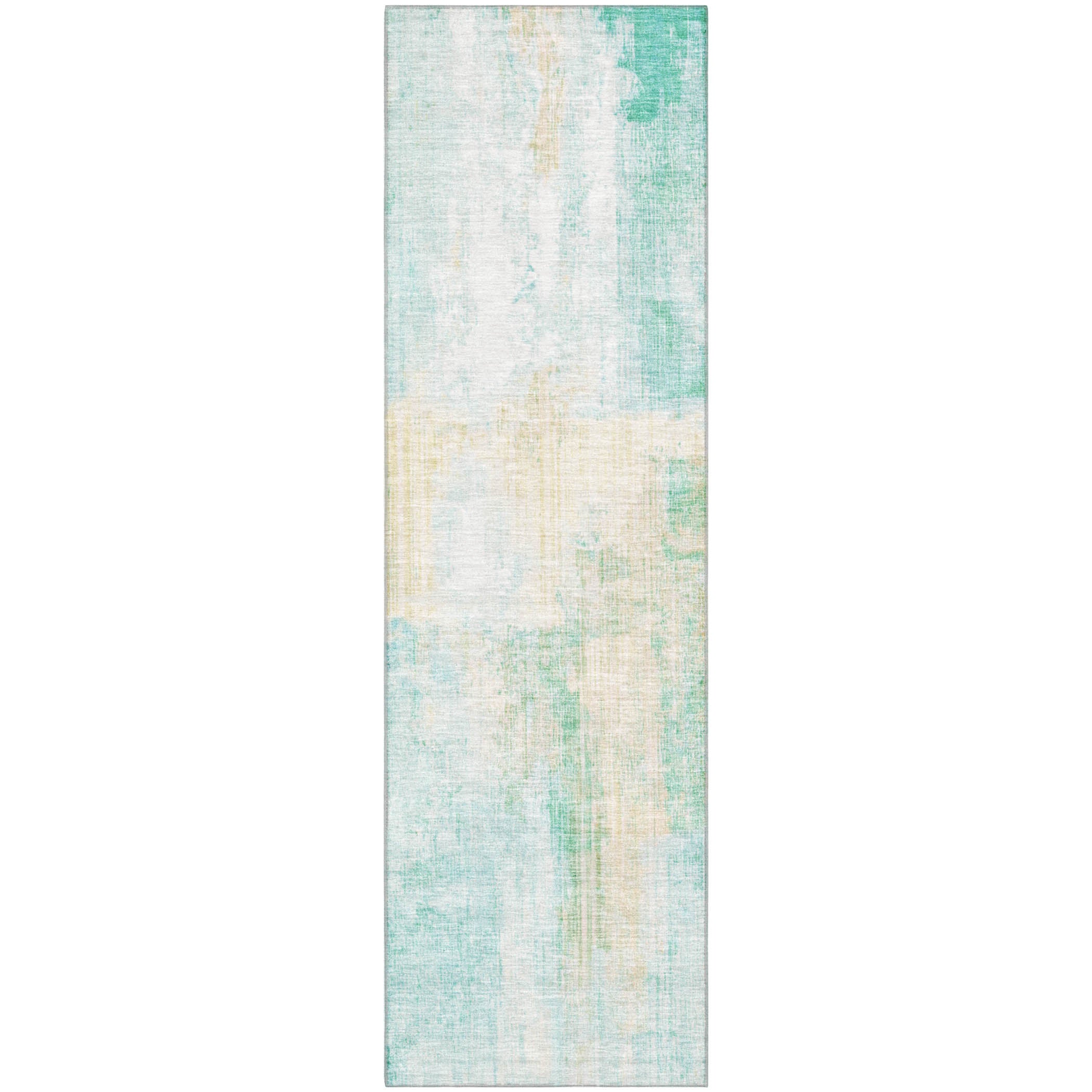 Luang Prabang Machine Washable Transitional Teal Rug 2'3" x 7'6" #shape_Runner