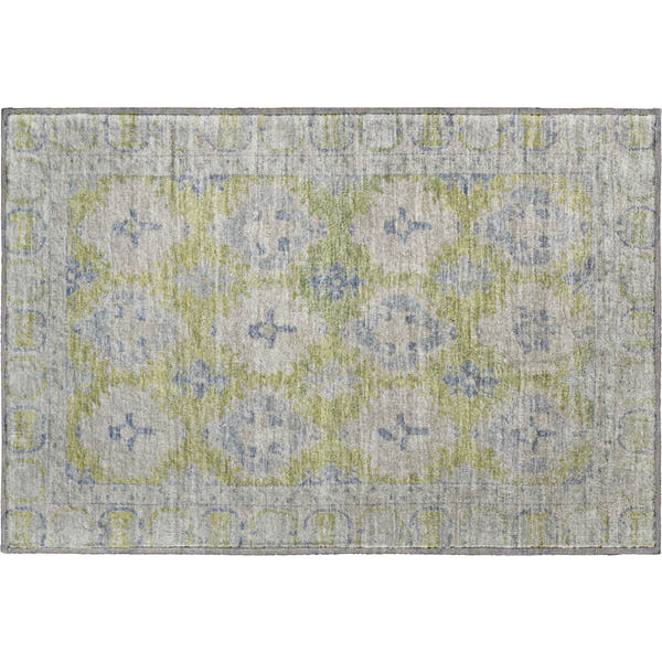Chiang Mai Machine Washable Transitional Aloe Green Rug 1'8" x 2'6"