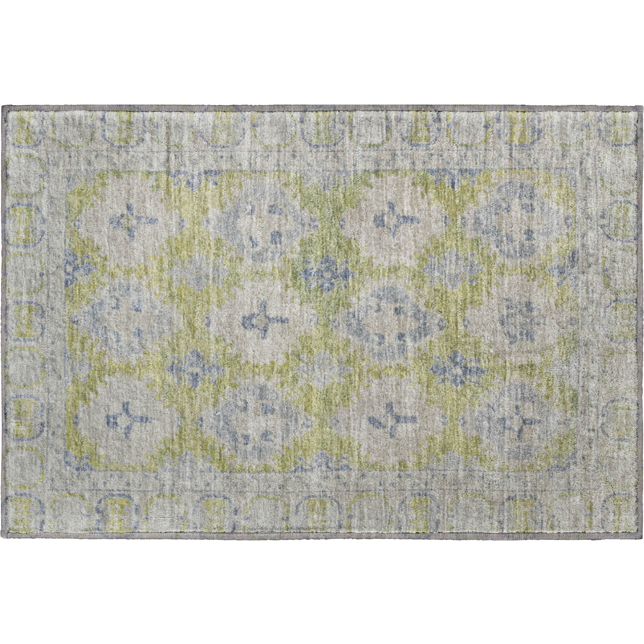 Chiang Mai Machine Washable Transitional Aloe Green Rug 1'8" x 2'6" #shape_Rectangle