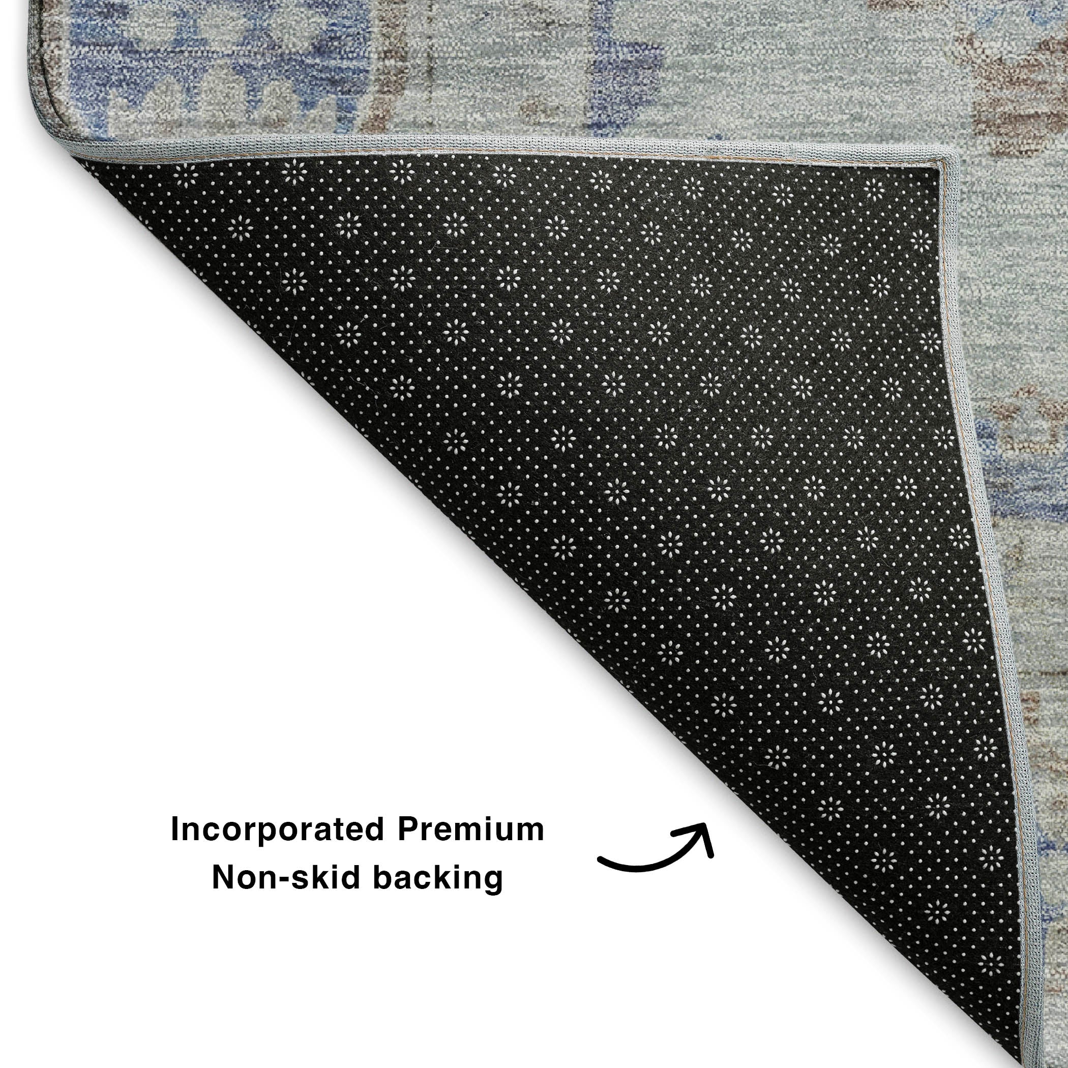 Chiang Mai Machine Washable Transitional Blue Rug 1'8" x 2'6" #shape_Rectangle