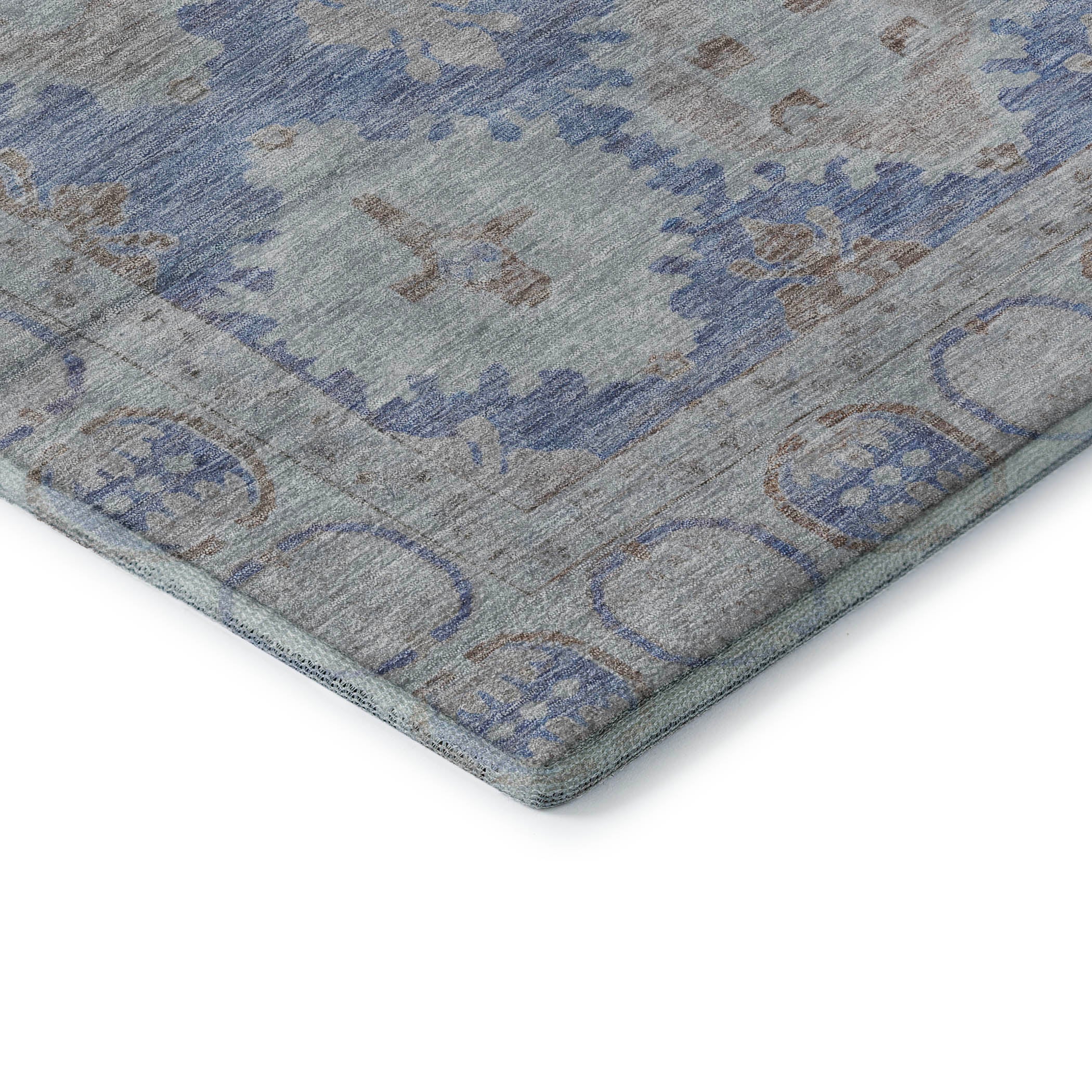 Chiang Mai Machine Washable Transitional Blue Rug 1'8" x 2'6" #shape_Rectangle