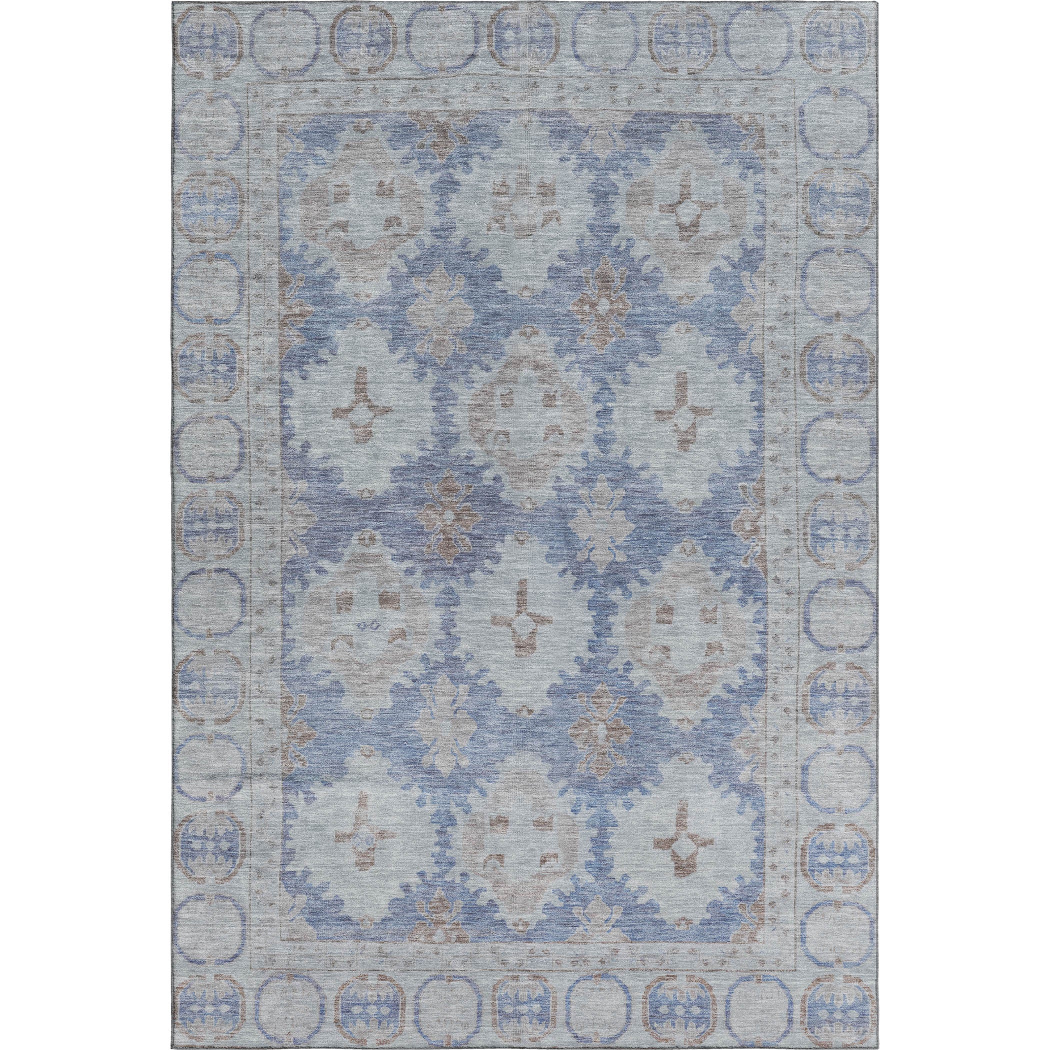 Chiang Mai Machine Washable Transitional Blue Rug 2'6" x 3'10" #shape_Rectangle