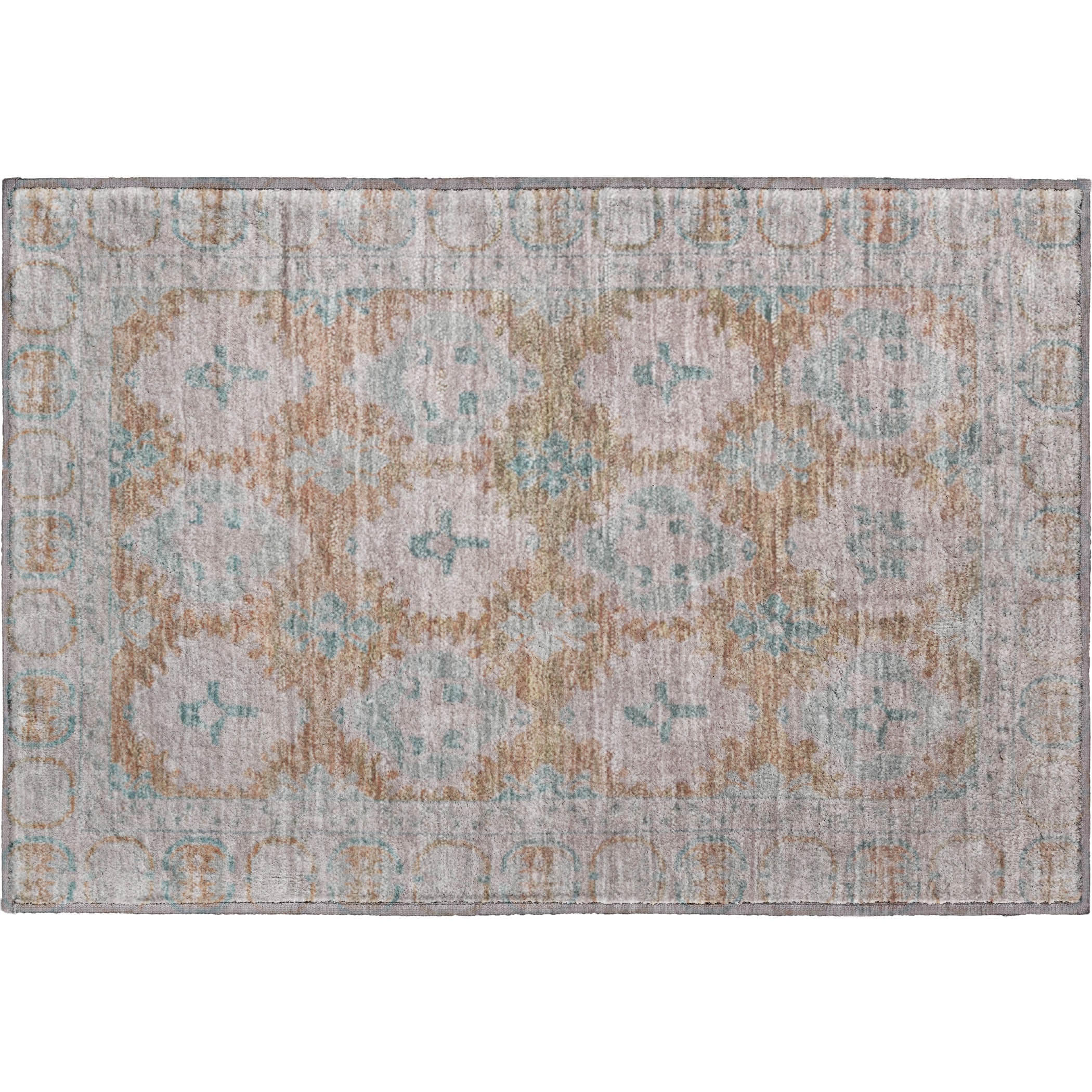 Chiang Mai Machine Washable Transitional Terracotta Orange Rug 1'8" x 2'6" #shape_Rectangle