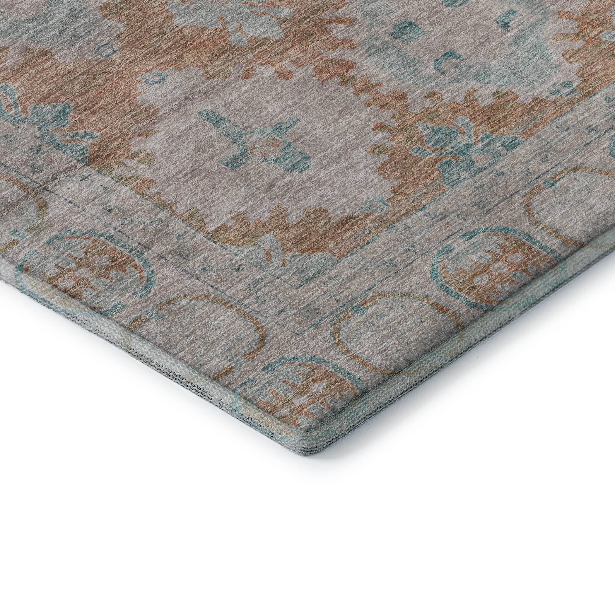 Chiang Mai Machine Washable Transitional Terracotta Orange Rug 1'8" x 2'6" #shape_Rectangle
