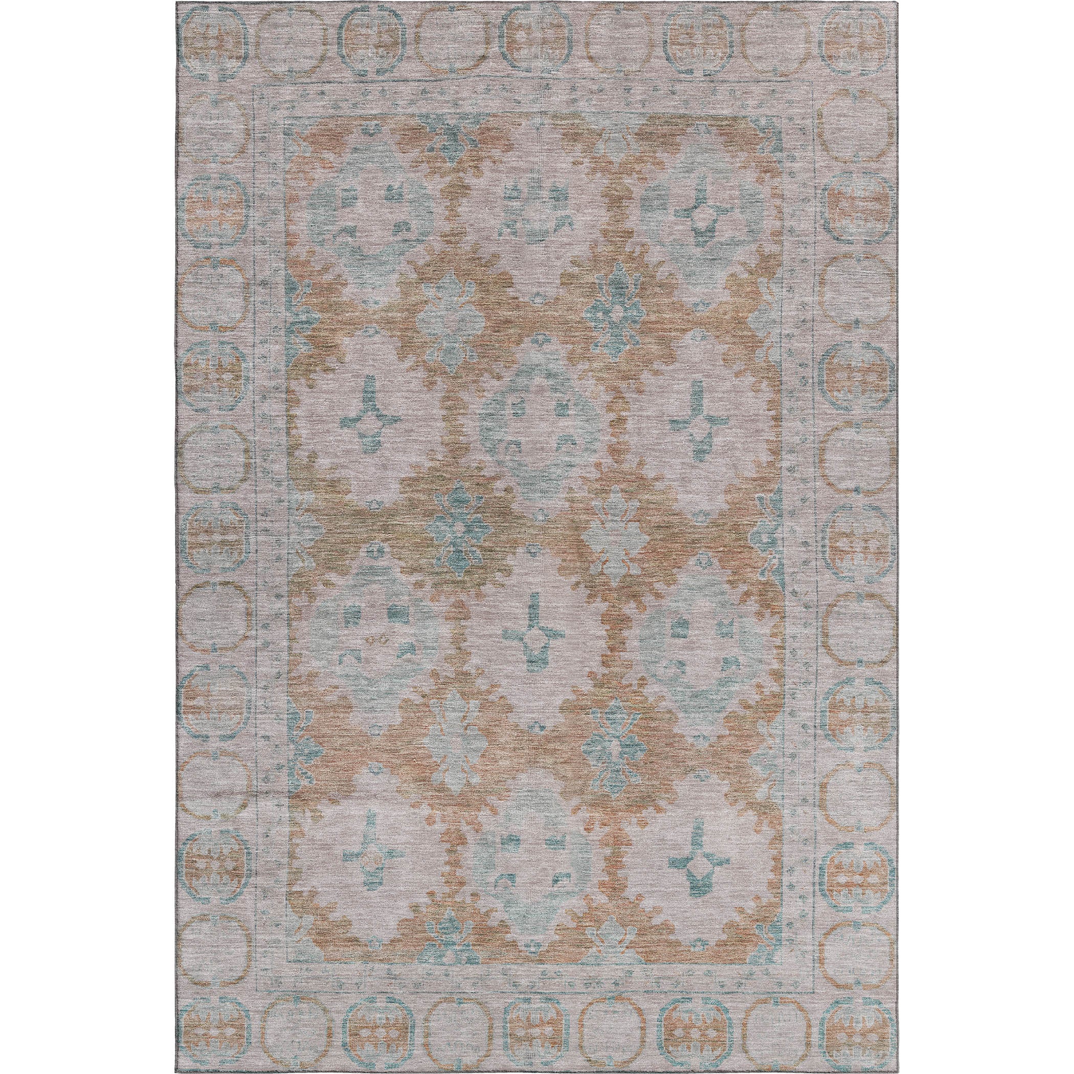 Chiang Mai Machine Washable Transitional Terracotta Orange Rug 2'6" x 3'10" #shape_Rectangle