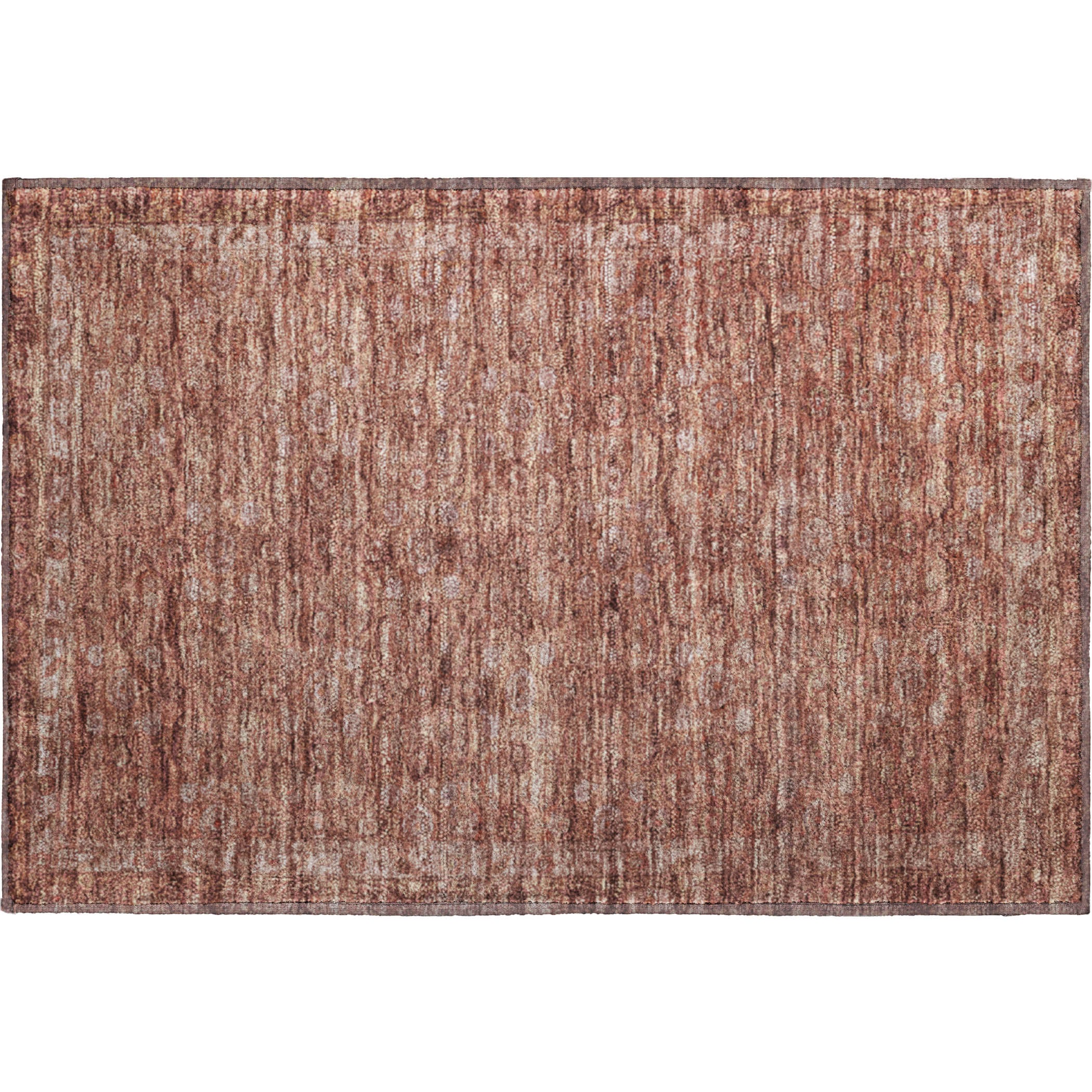 Salzburg Machine Washable Traditional Terracotta Orange Rug 1'8" x 2'6" #shape_Rectangle