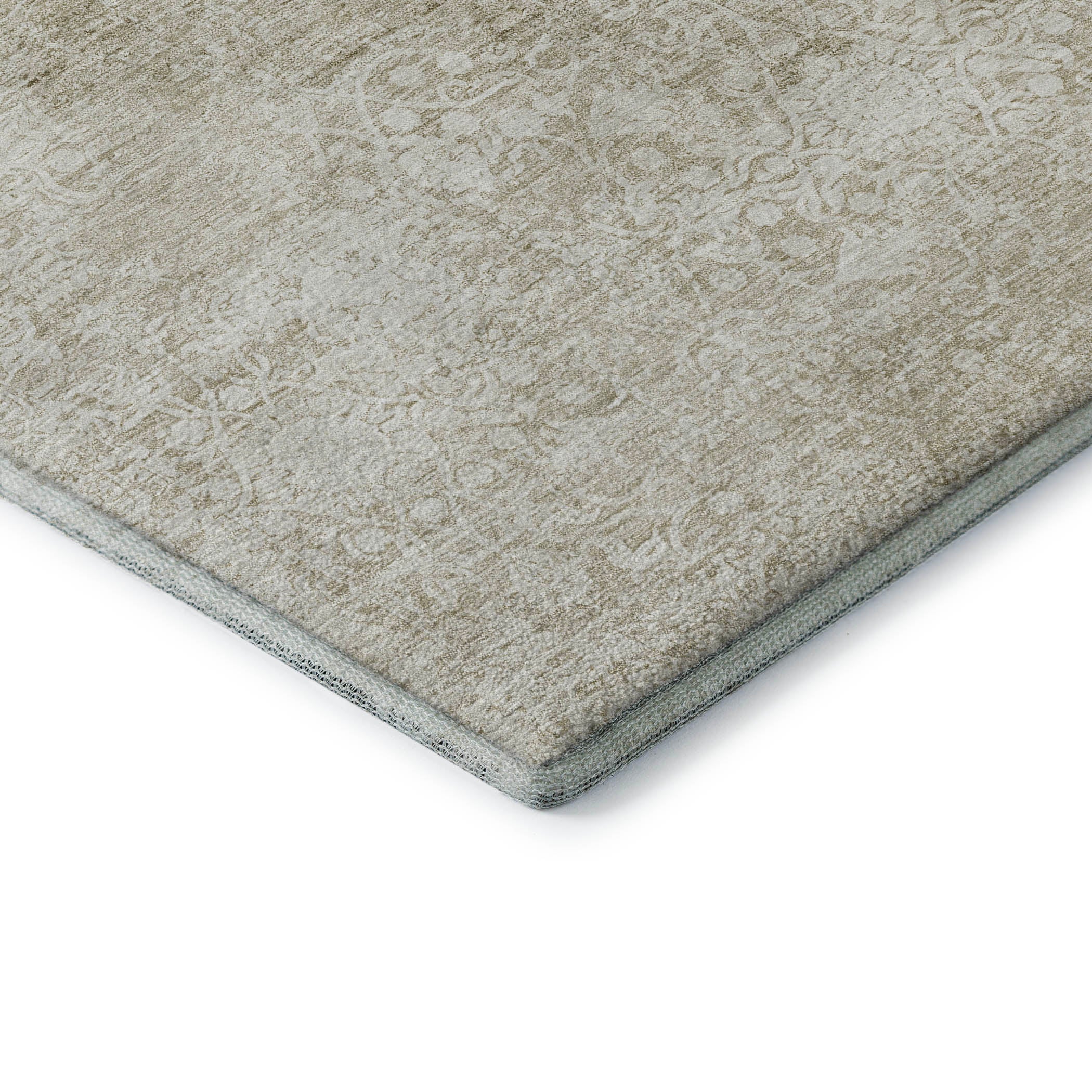 Montevideo Machine Washable Traditional Beige Brown Rug 1'8" x 2'6" #shape_Rectangle