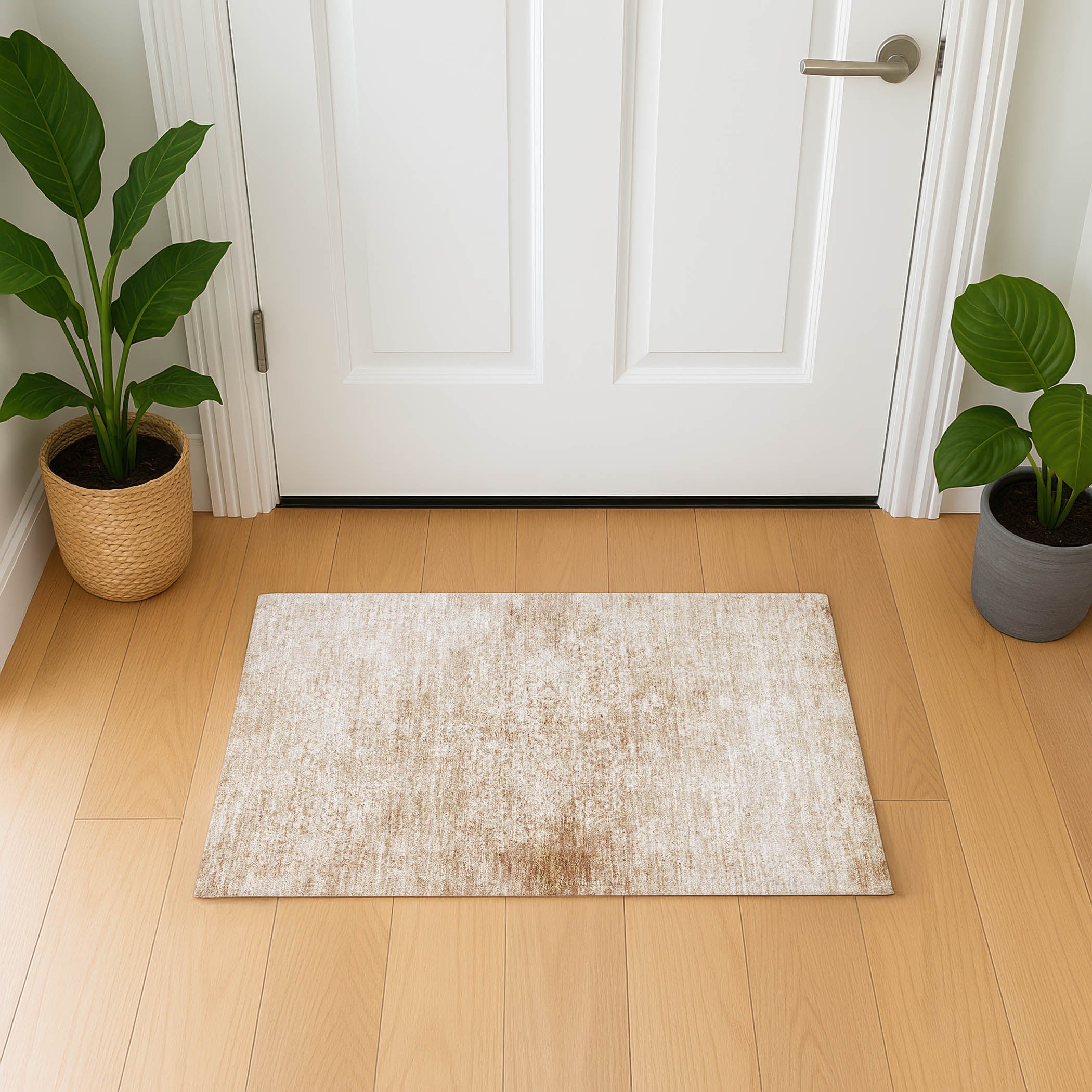 Montevideo Machine Washable Traditional Coral Orange Rug 1'8" x 2'6" #shape_Rectangle