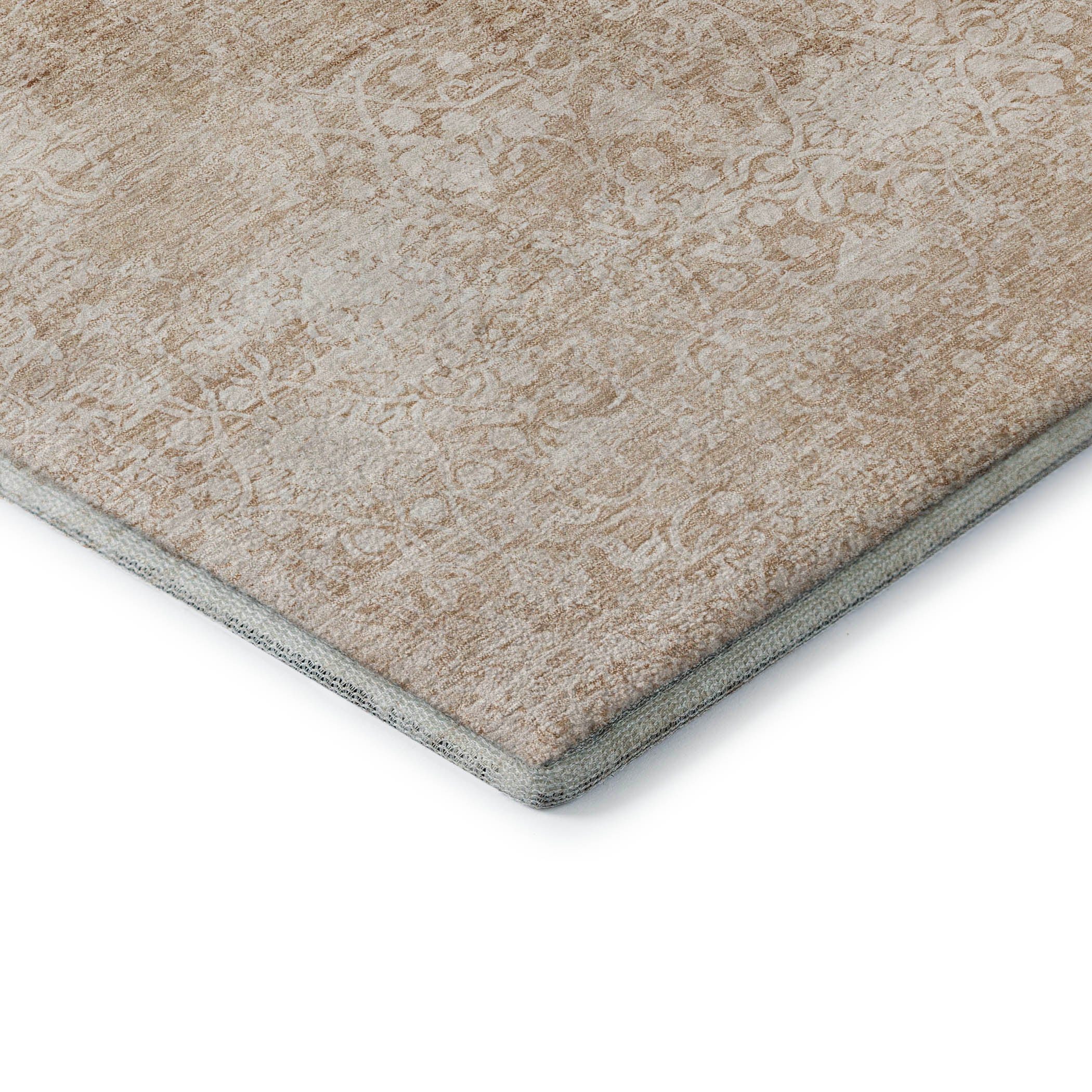 Montevideo Machine Washable Traditional Coral Orange Rug 1'8" x 2'6" #shape_Rectangle