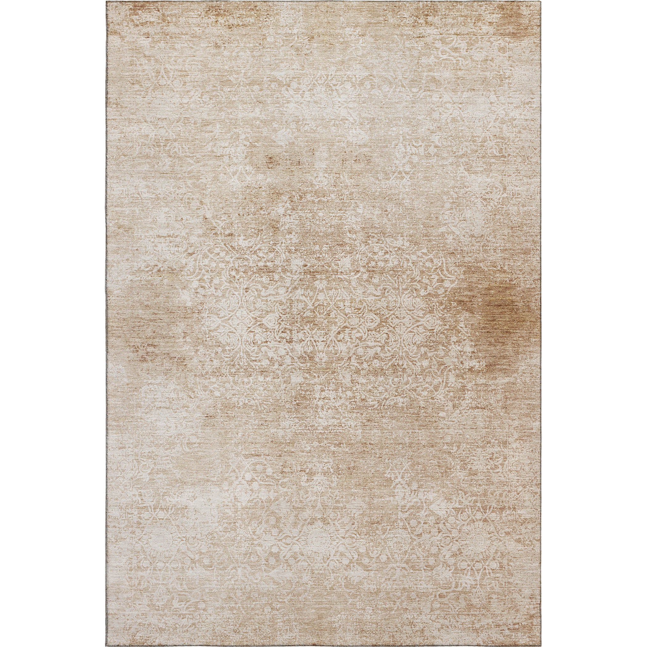 Montevideo Machine Washable Traditional Coral Orange Rug 2'6" x 3'10" #shape_Rectangle