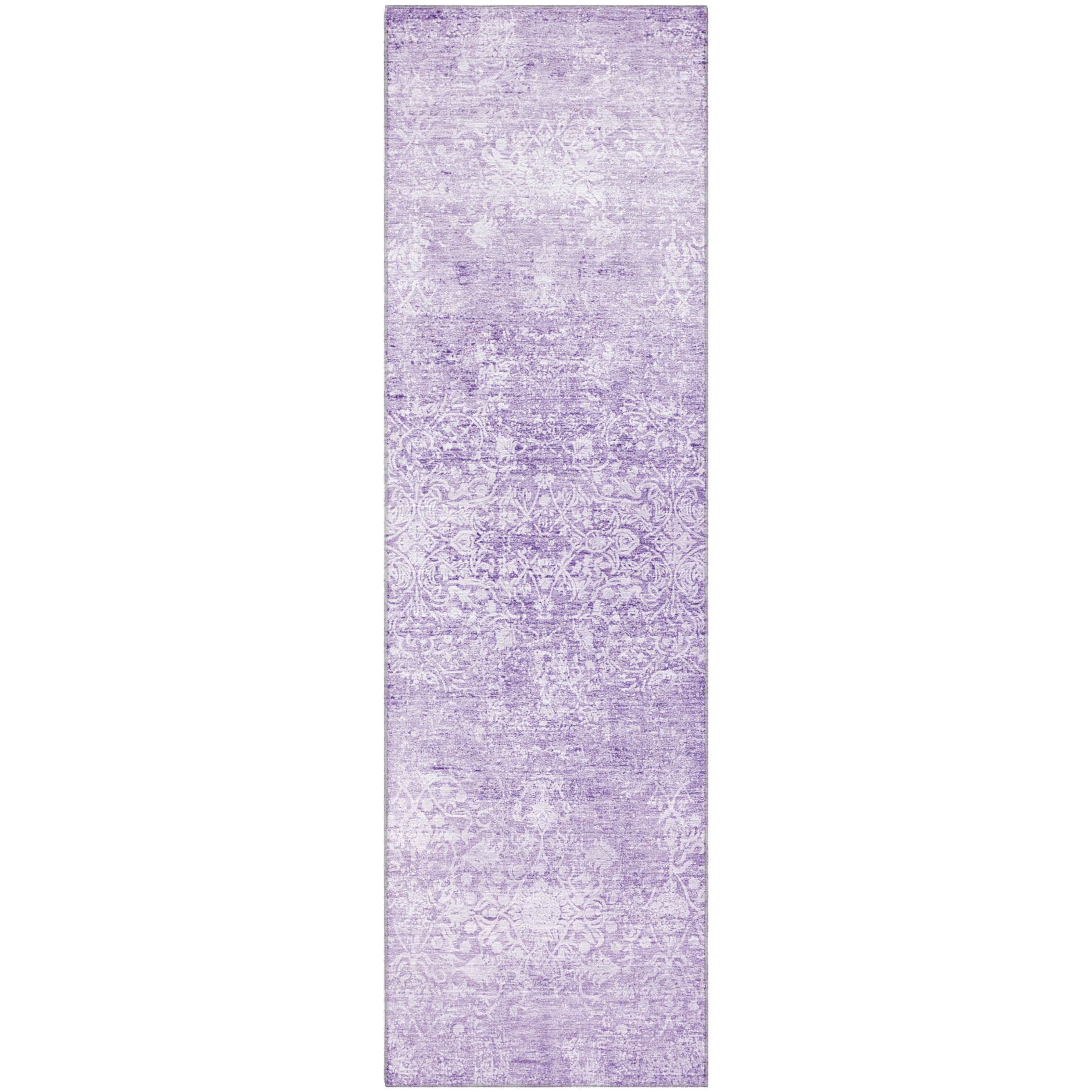Montevideo Machine Washable Traditional Lilac Purple Rug 2'3" x 7'6" #shape_Runner