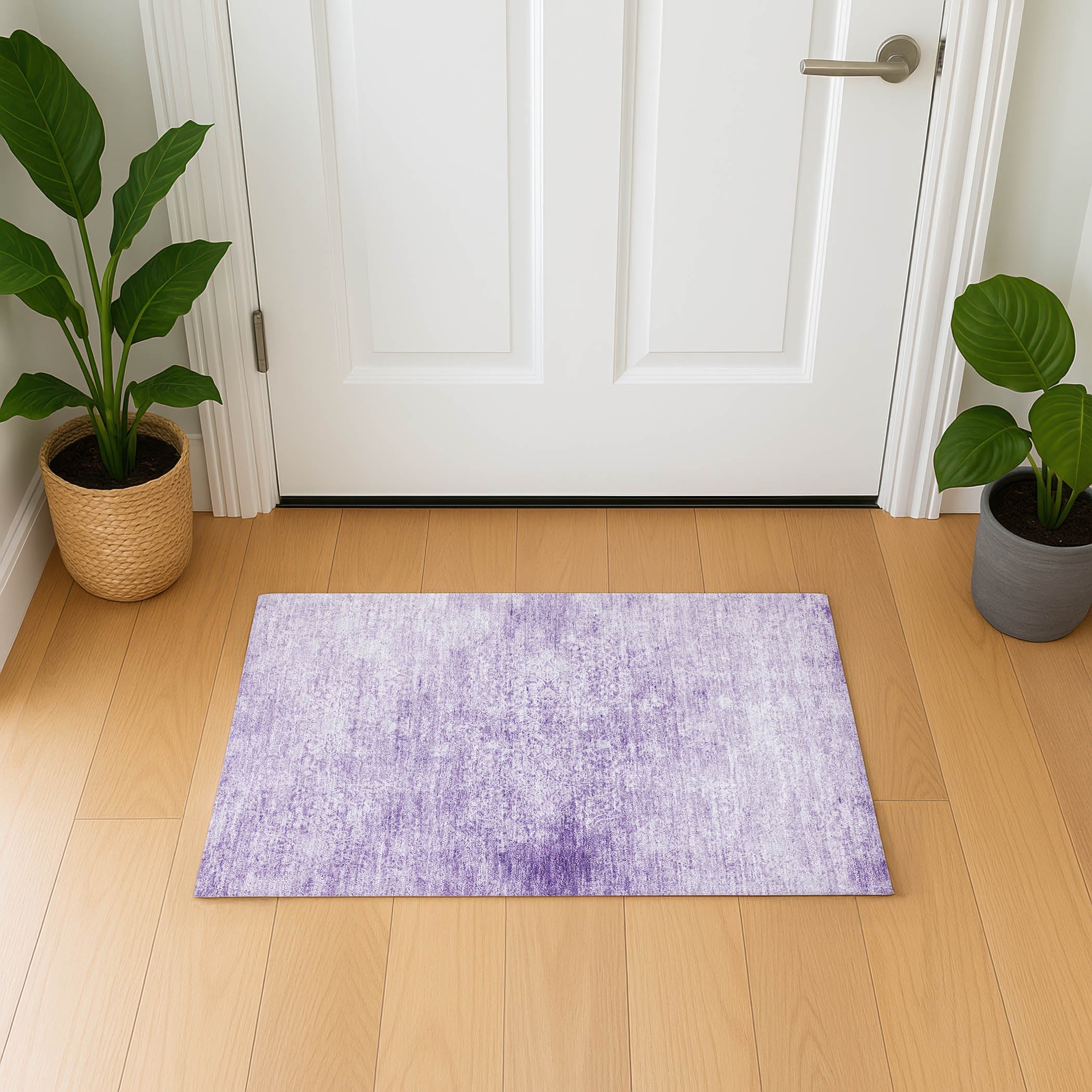 Montevideo Machine Washable Traditional Lilac Purple Rug 1'8" x 2'6" #shape_Rectangle