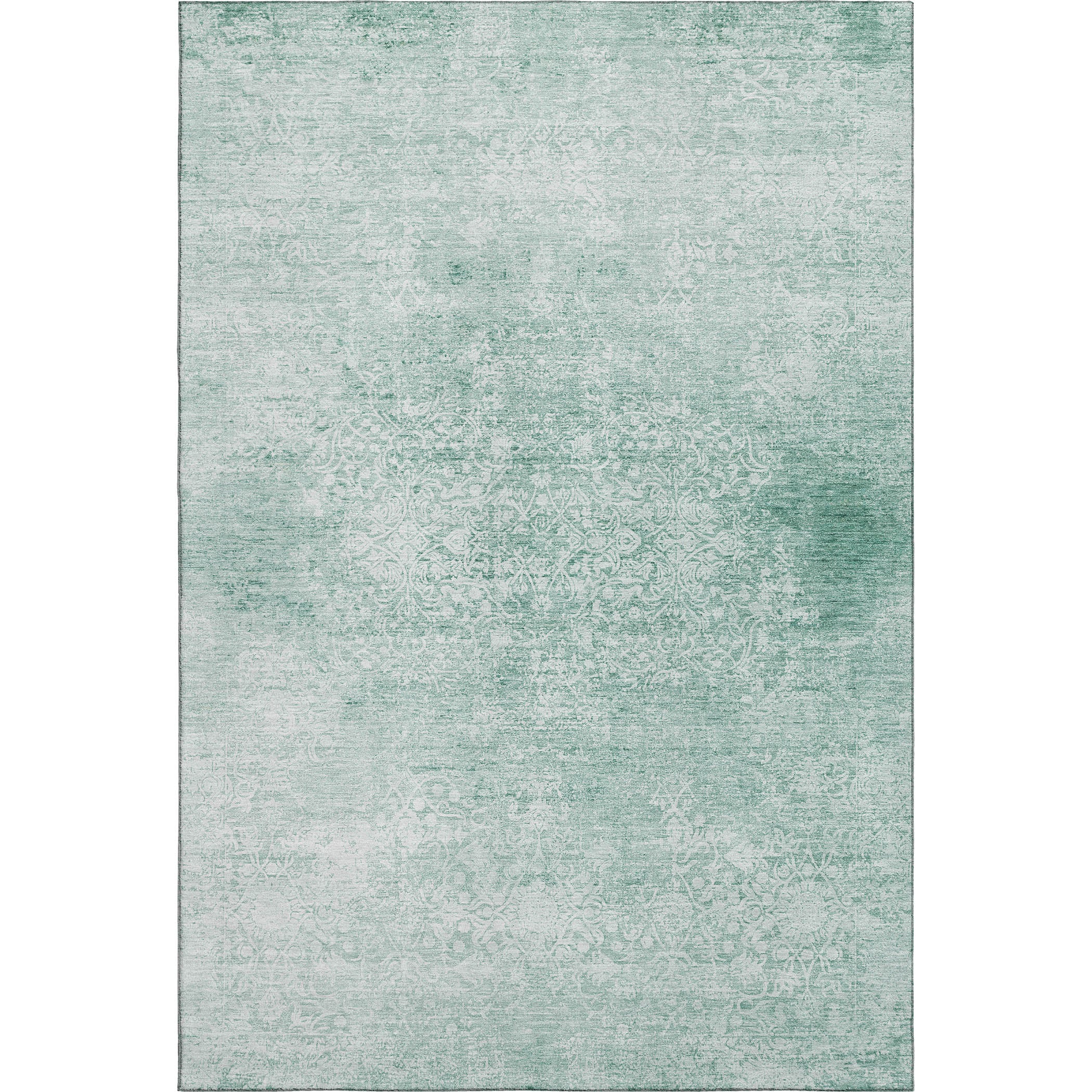Montevideo Machine Washable Traditional Turquoise Teal Rug 2'6" x 3'10" #shape_Rectangle