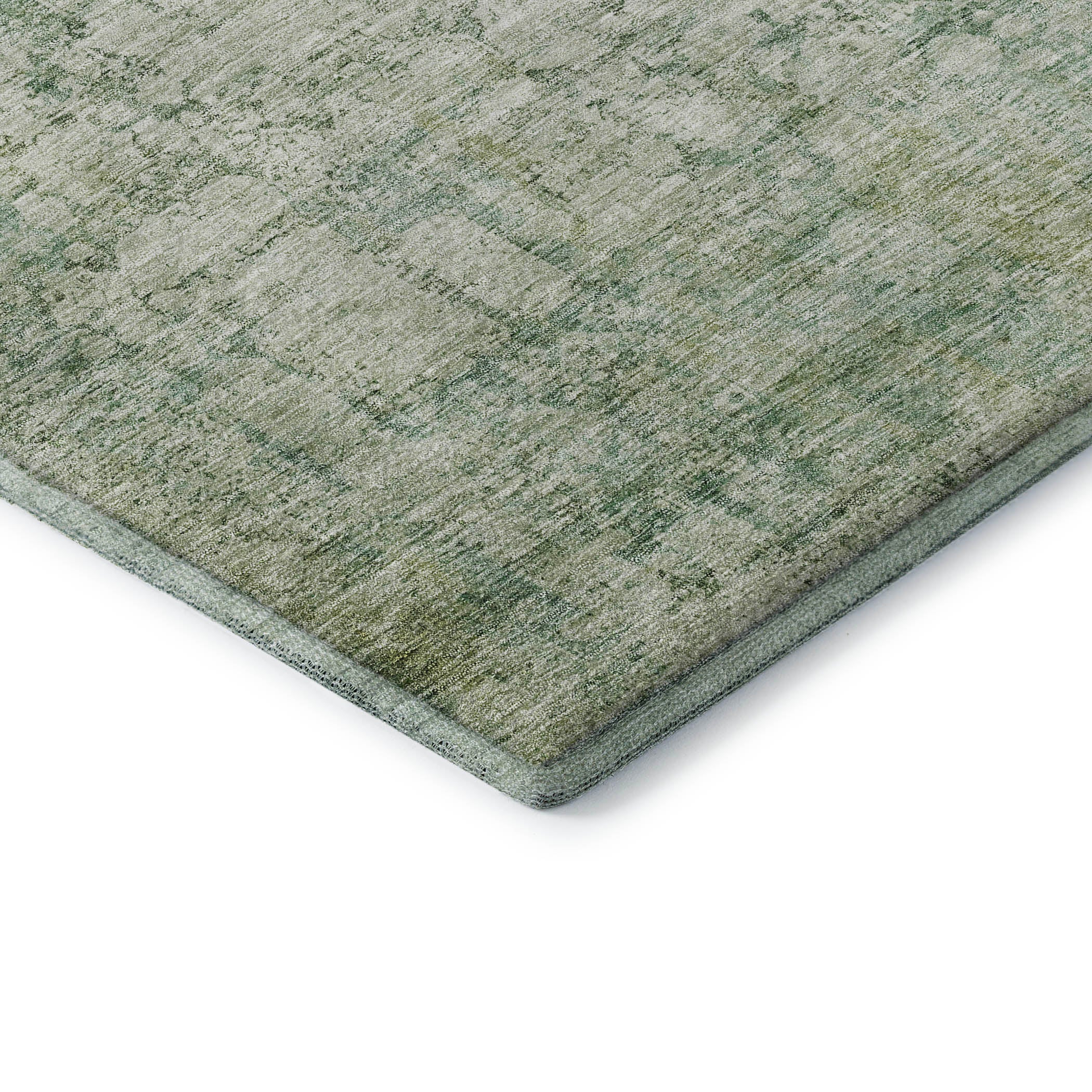 Bern Machine Washable Transitional Aloe Green Rug 1'8" x 2'6" #shape_Rectangle