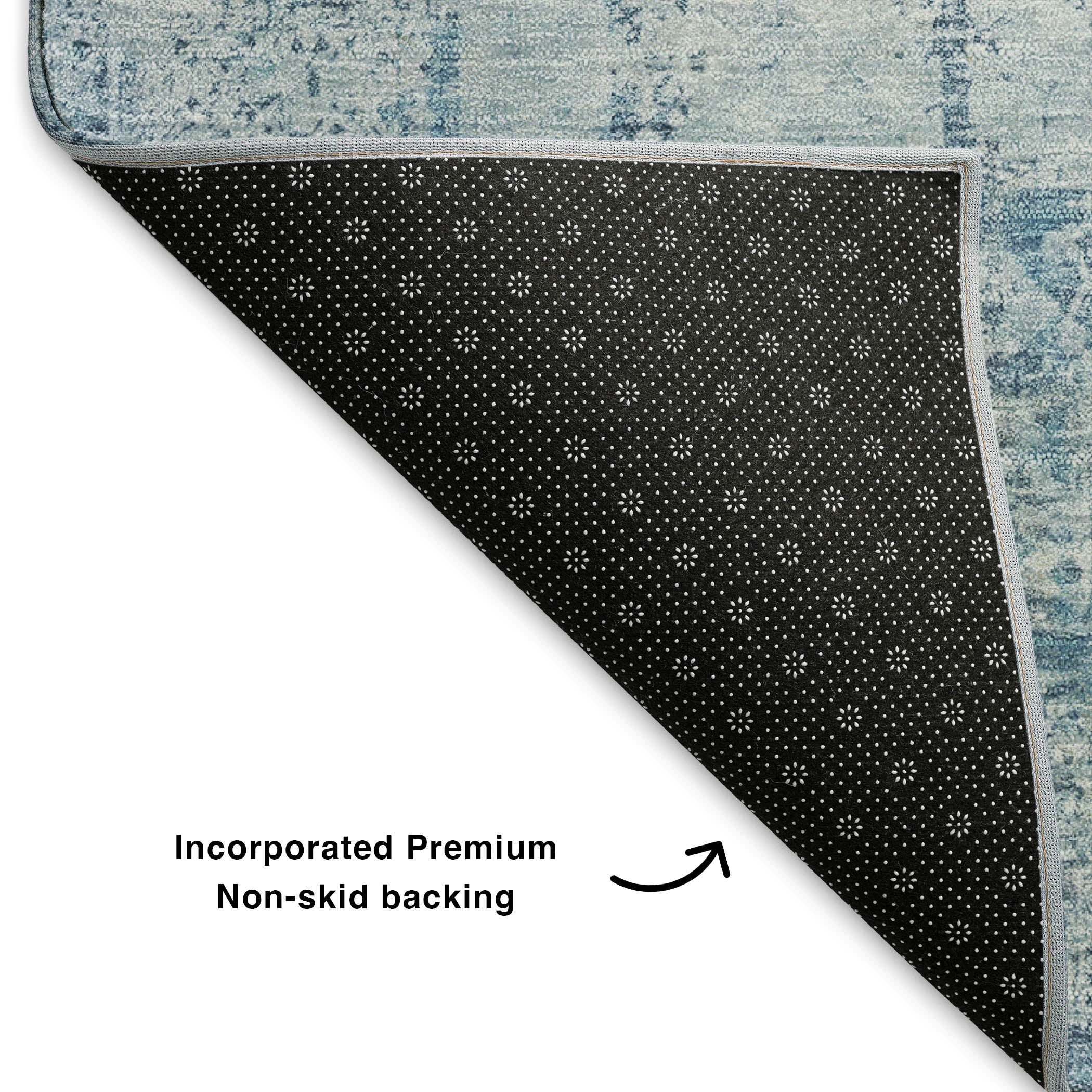 Bern Machine Washable Transitional Blue Rug 1'8" x 2'6" #shape_Rectangle