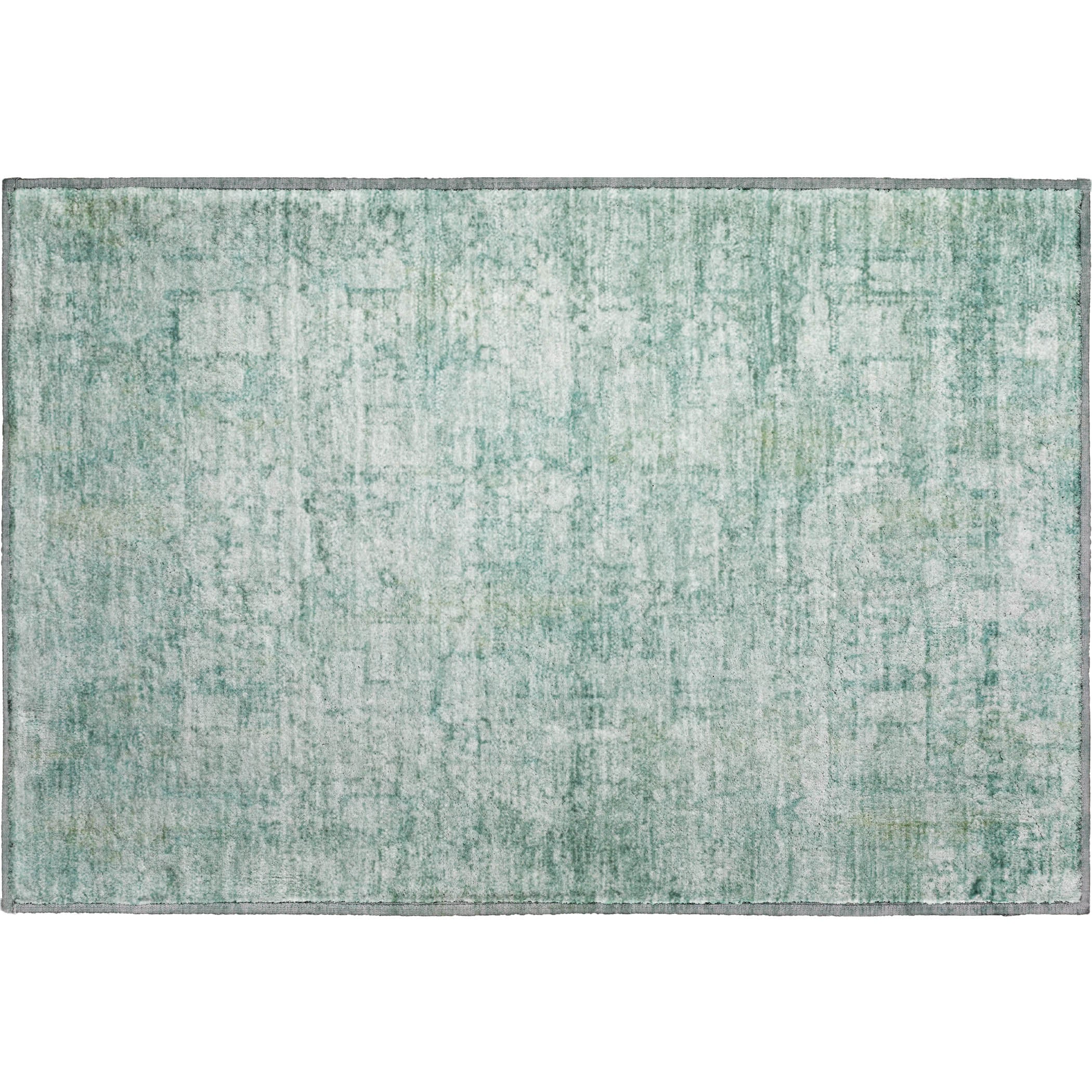 Bern Machine Washable Transitional Teal Rug 1'8" x 2'6" #shape_Rectangle