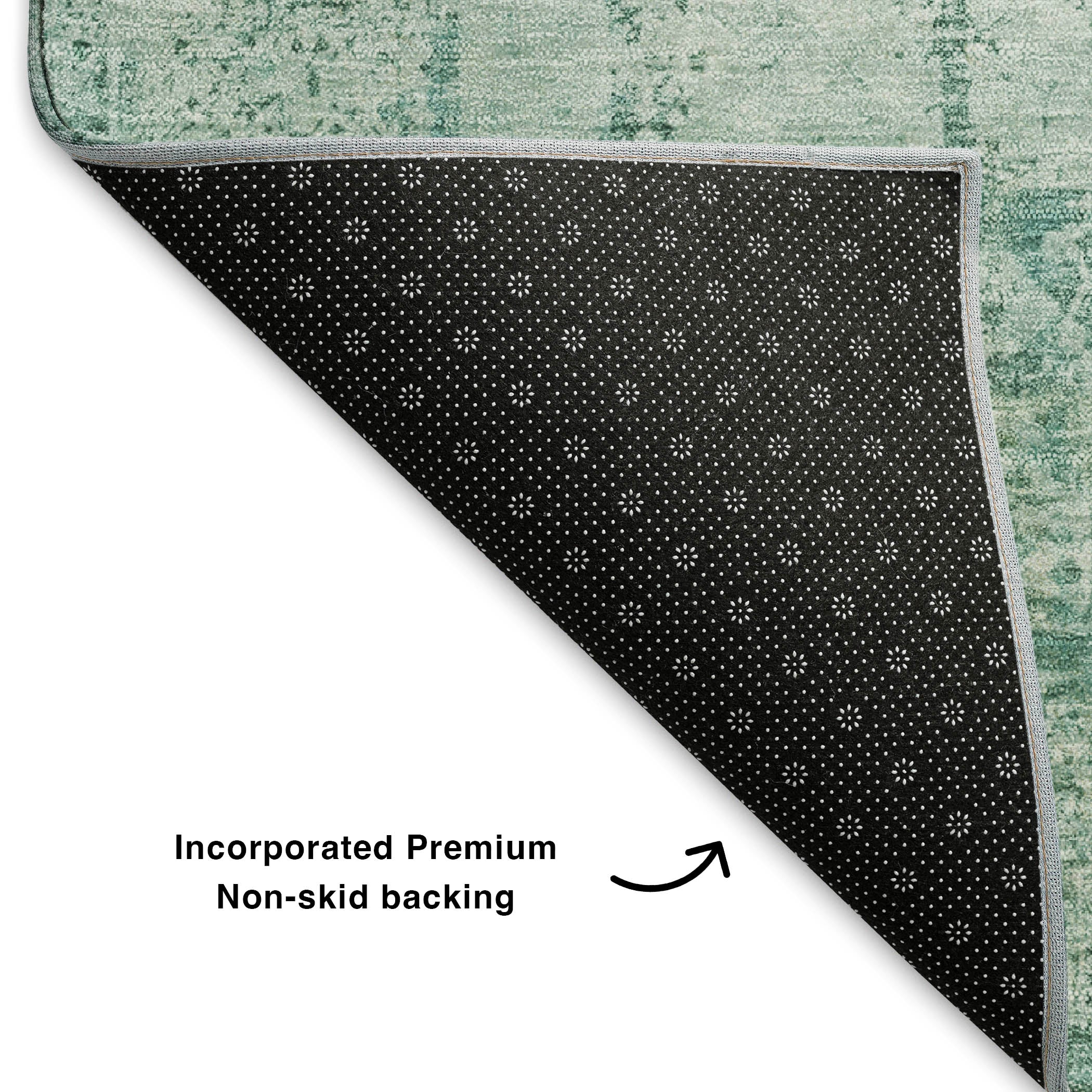 Bern Machine Washable Transitional Teal Rug 1'8" x 2'6" #shape_Rectangle