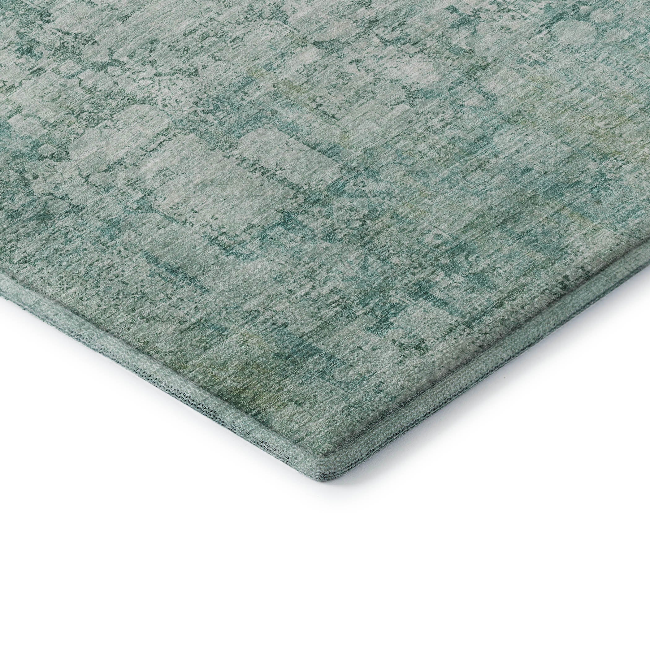 Bern Machine Washable Transitional Teal Rug 1'8" x 2'6" #shape_Rectangle