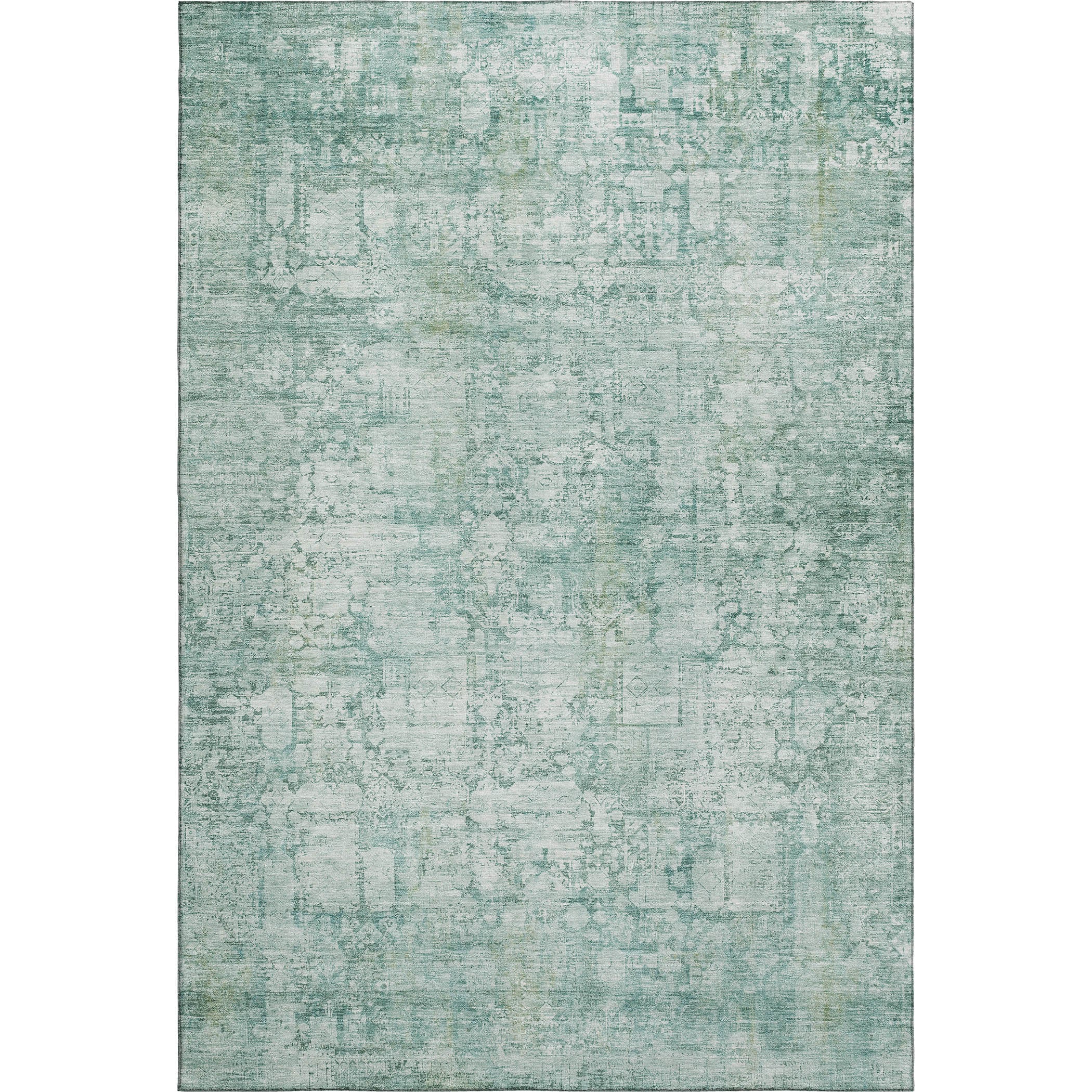 Bern Machine Washable Transitional Teal Rug 2'6" x 3'10" #shape_Rectangle