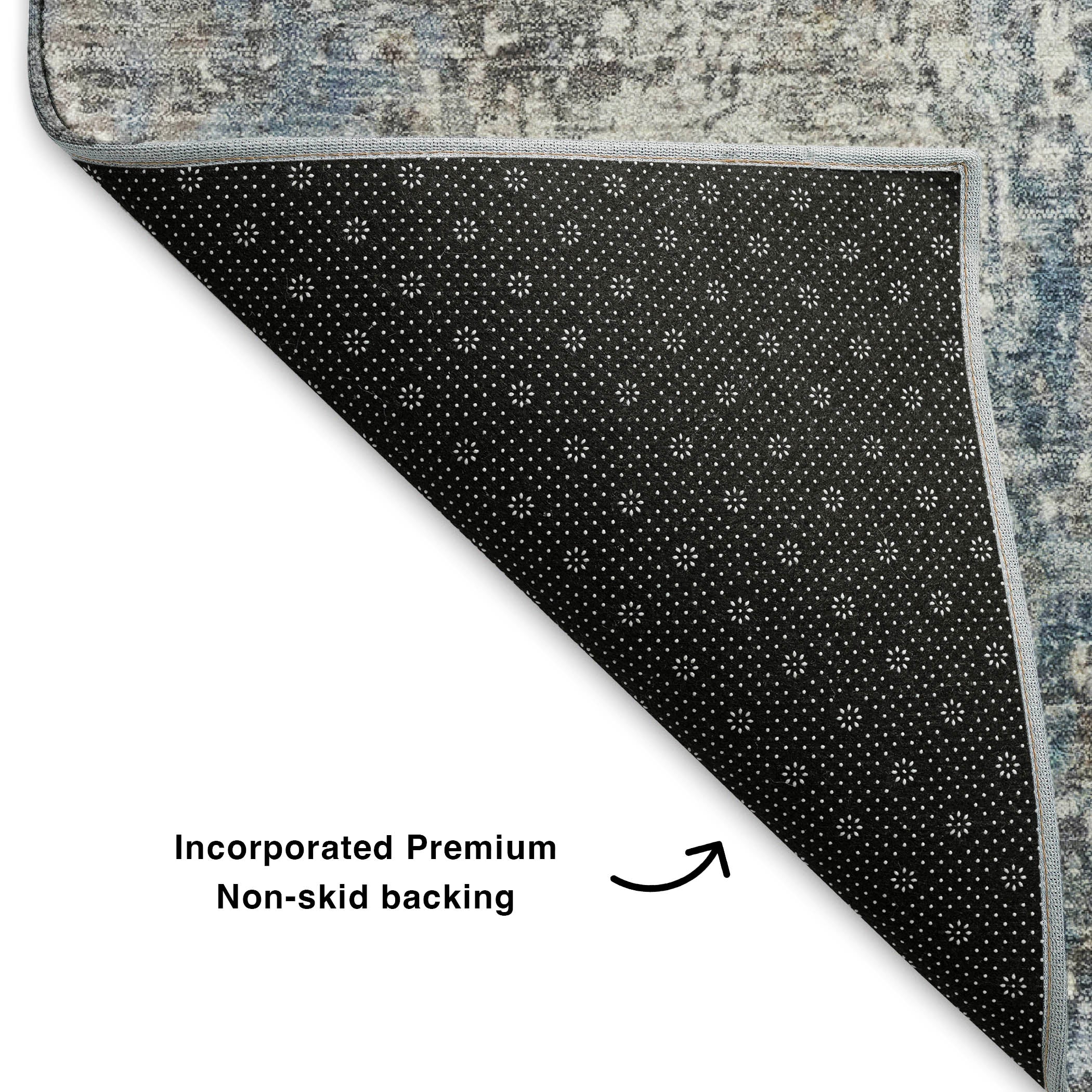 Oslo Machine Washable Transitional Blue Rug 1'8" x 2'6" #shape_Rectangle