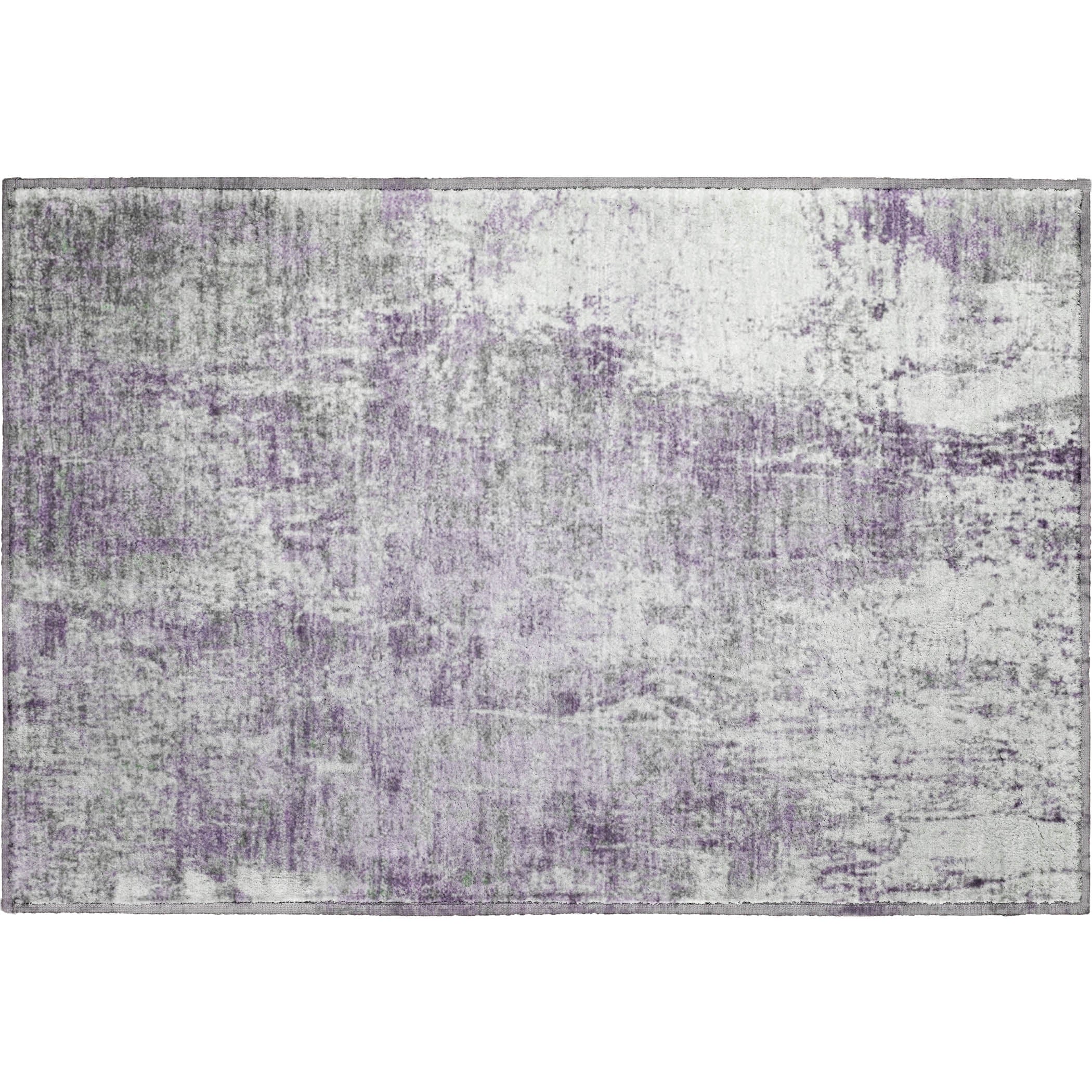 Oslo Machine Washable Transitional Plum Purple Rug 1'8" x 2'6" #shape_Rectangle