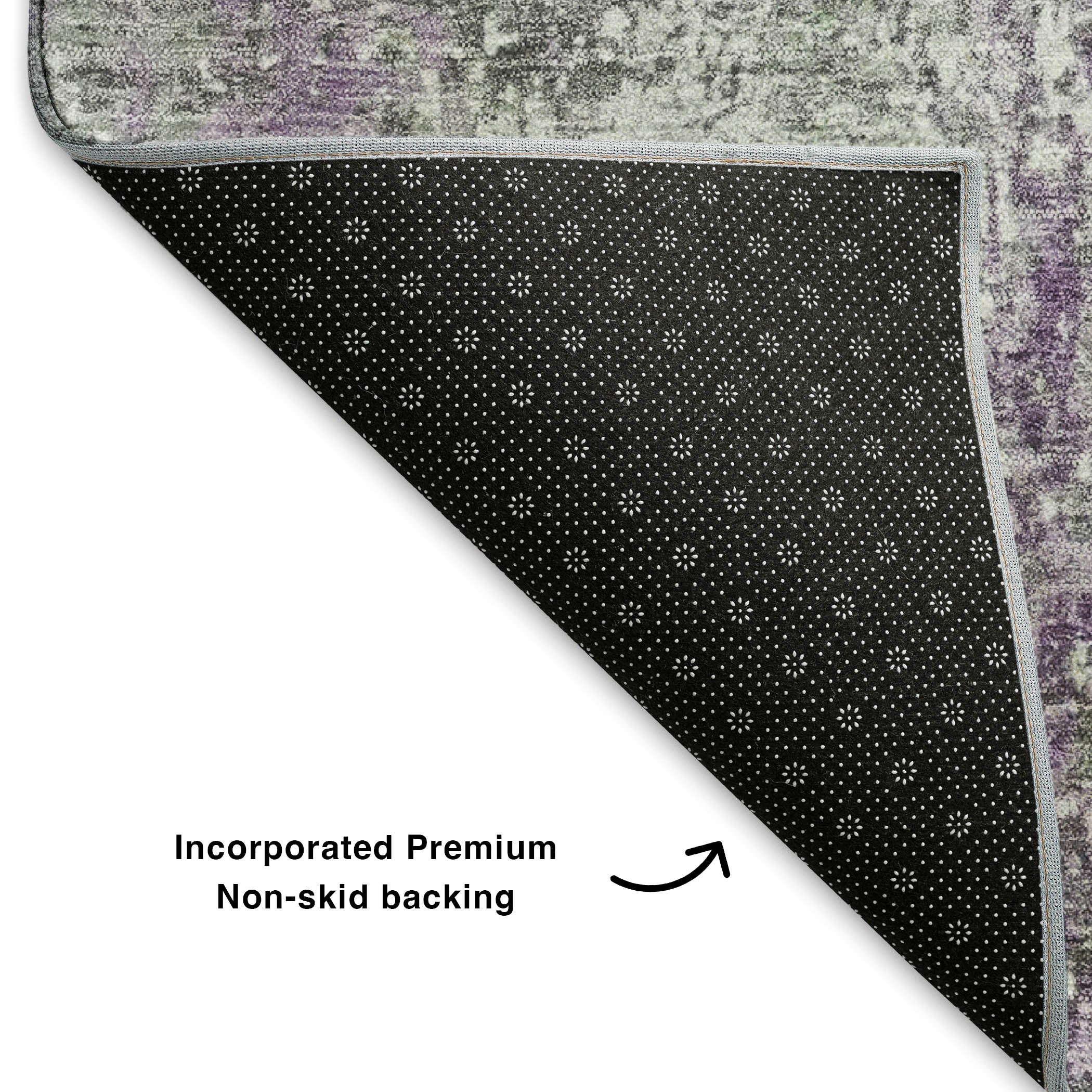 Oslo Machine Washable Transitional Plum Purple Rug 1'8" x 2'6" #shape_Rectangle