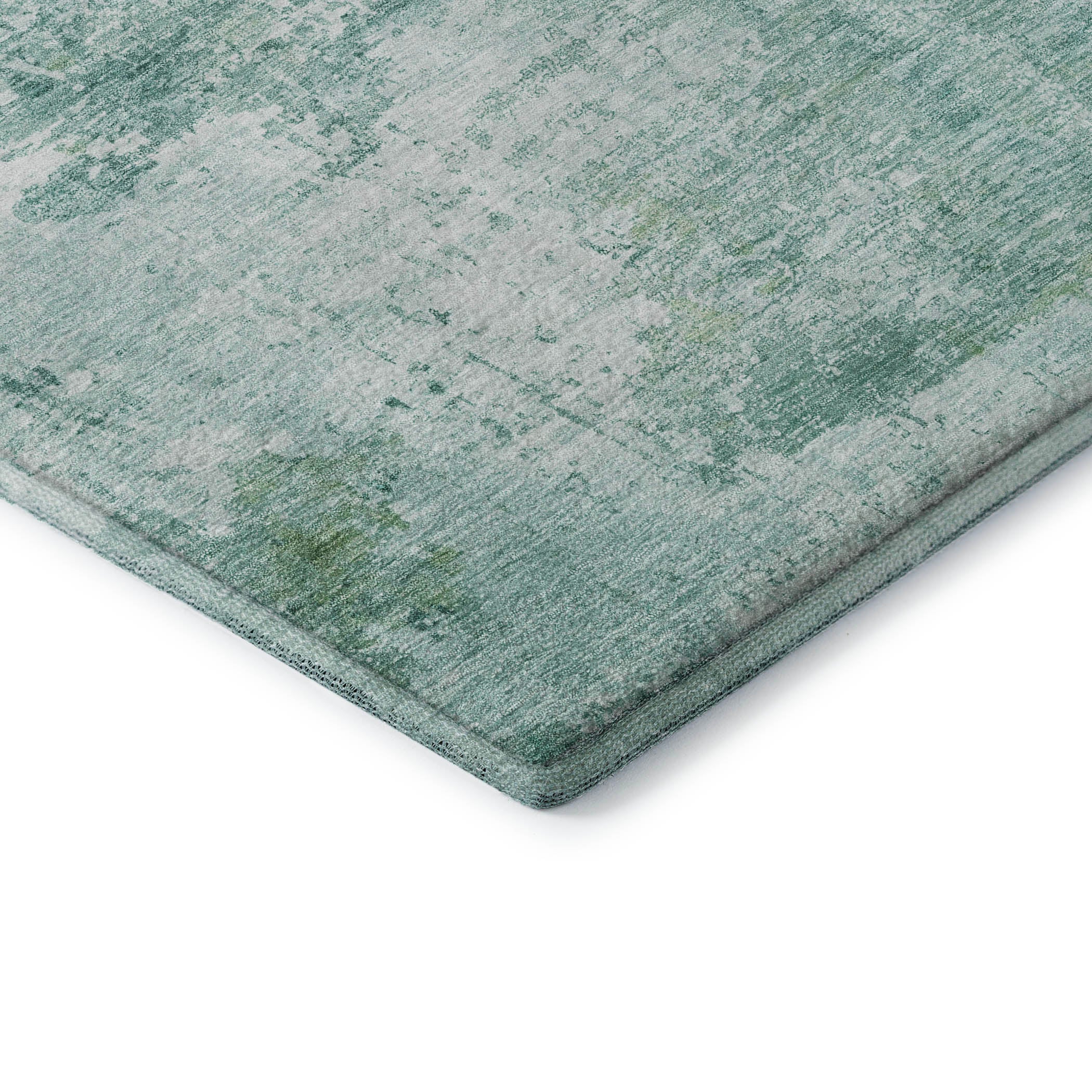 Athens Machine Washable Transitional Aqua Teal Rug 1'8" x 2'6" #shape_Rectangle