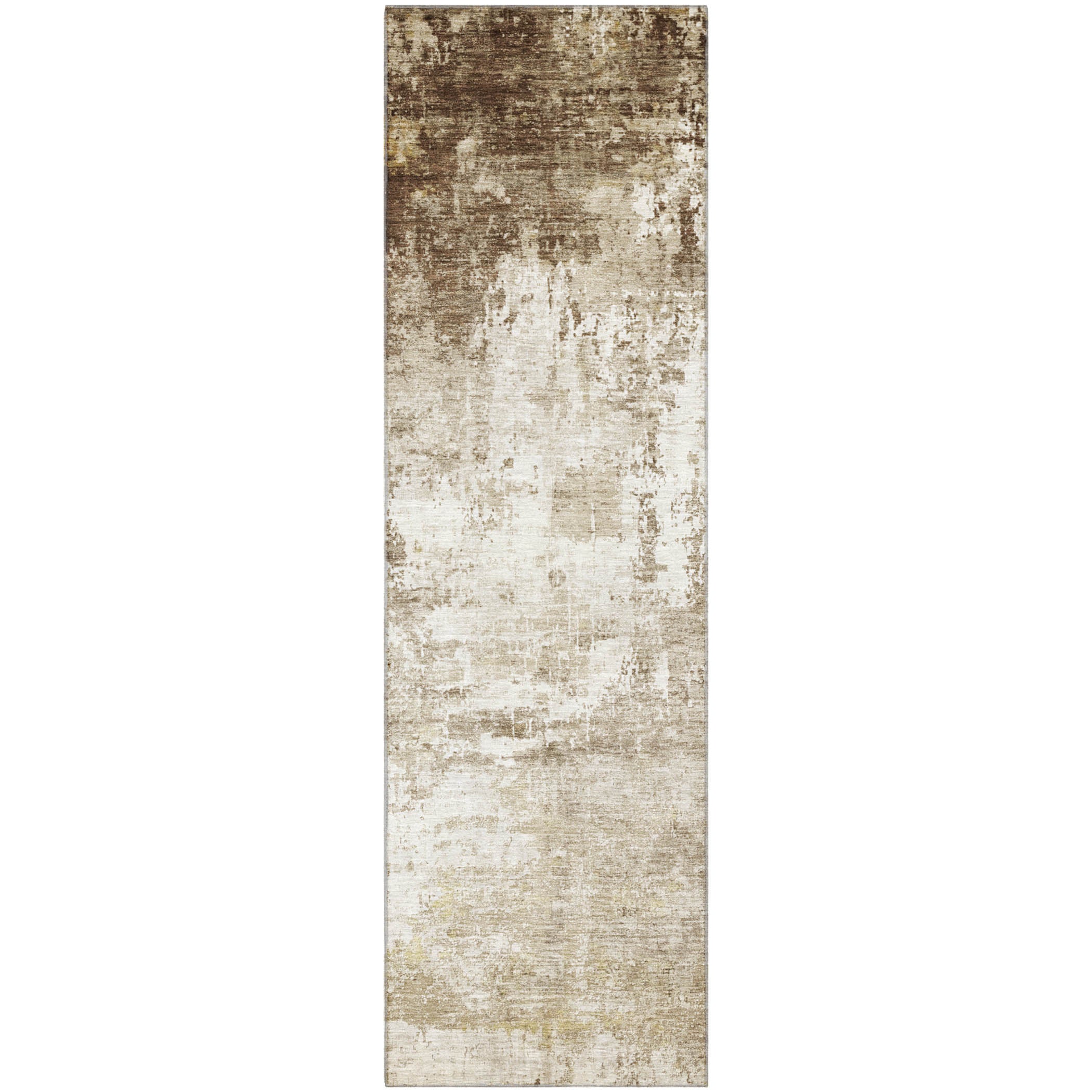 Athens Machine Washable Transitional Brown Rug 2'3" x 7'6" #shape_Runner