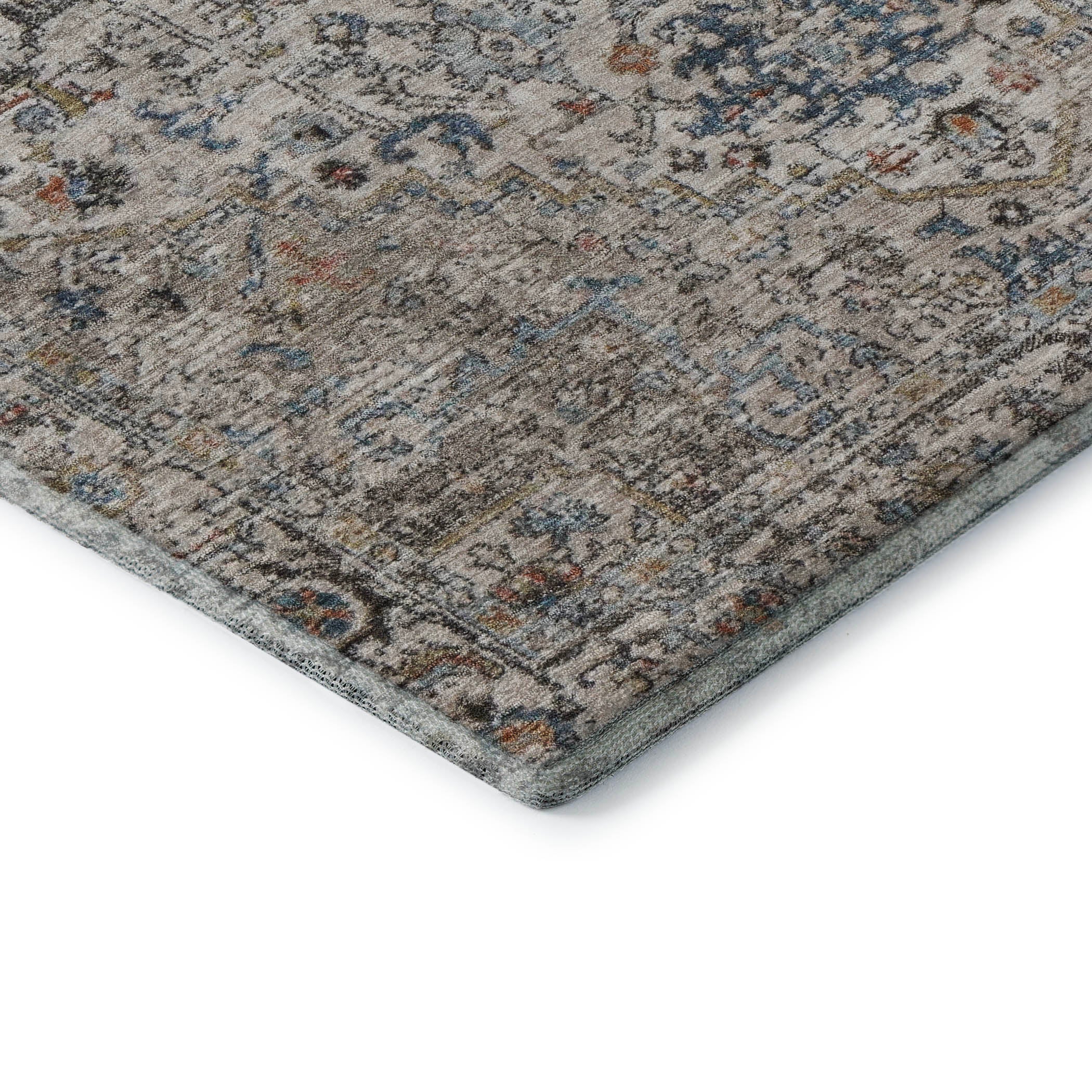 Split Machine Washable Traditional Ivory Rug 1'8" x 2'6" #shape_Rectangle