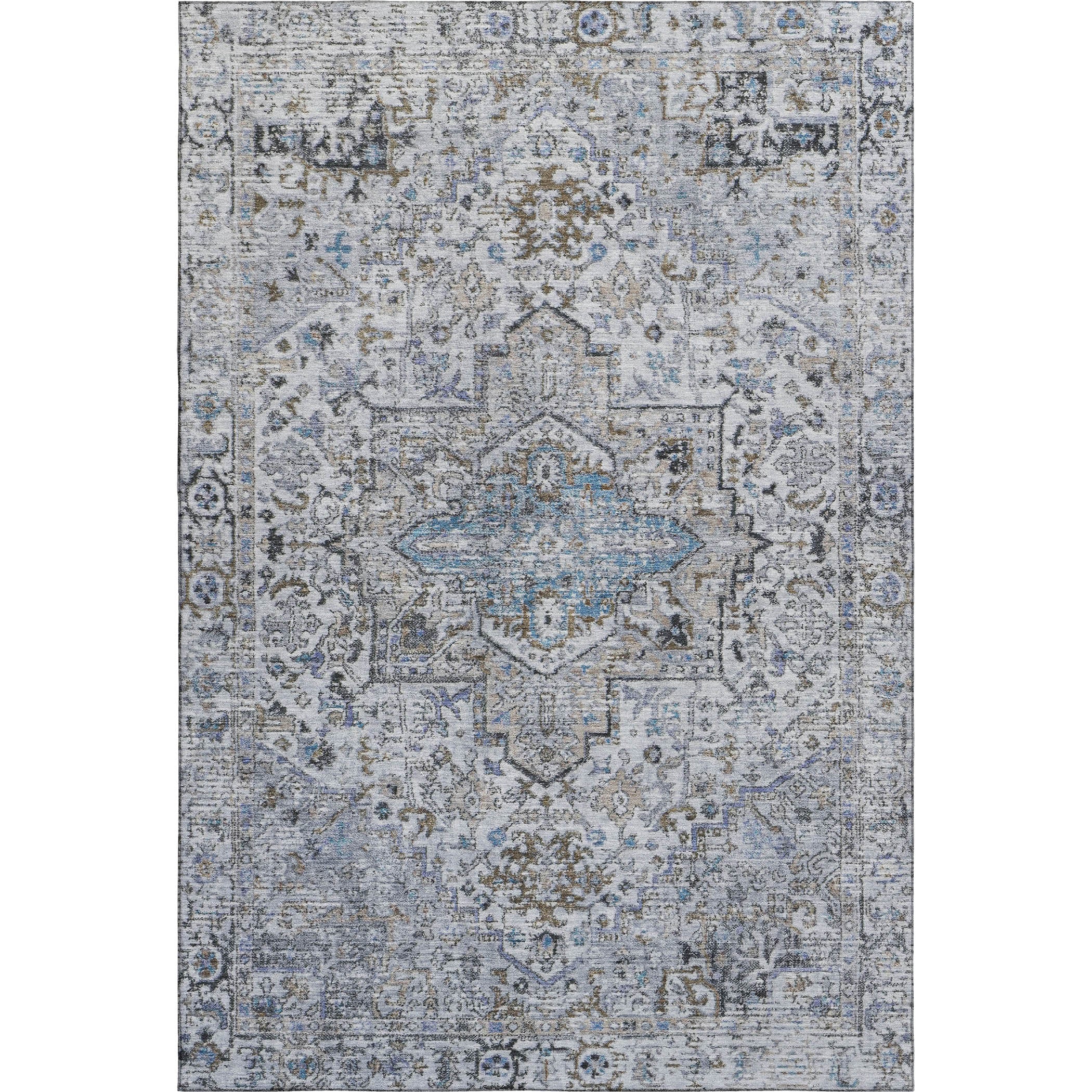Split Machine Washable Traditional Linen Ivory Rug 2'6" x 3'10" #shape_Rectangle