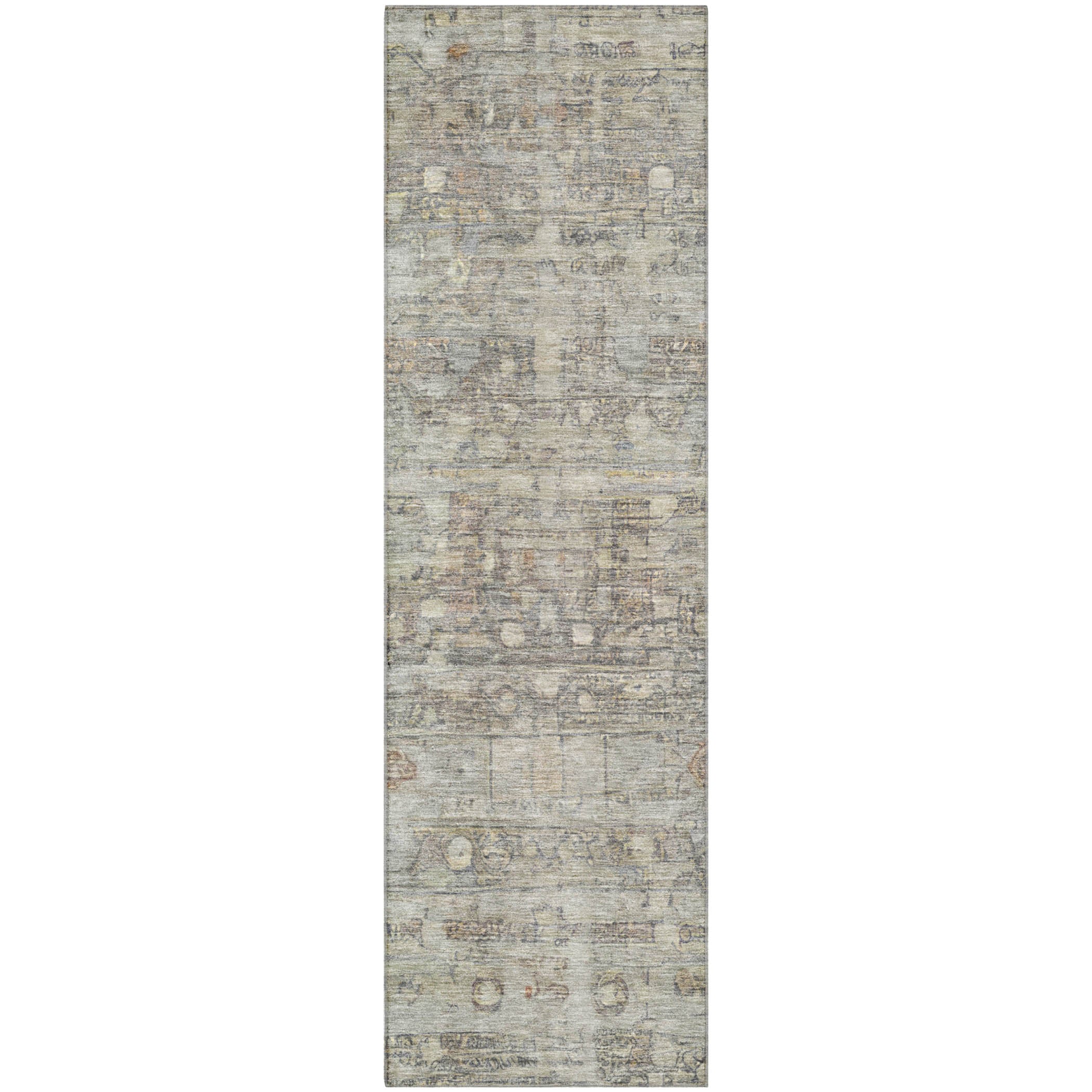 Ghent Machine Washable Transitional Taupe Brown Rug 2'3" x 7'6" #shape_Runner