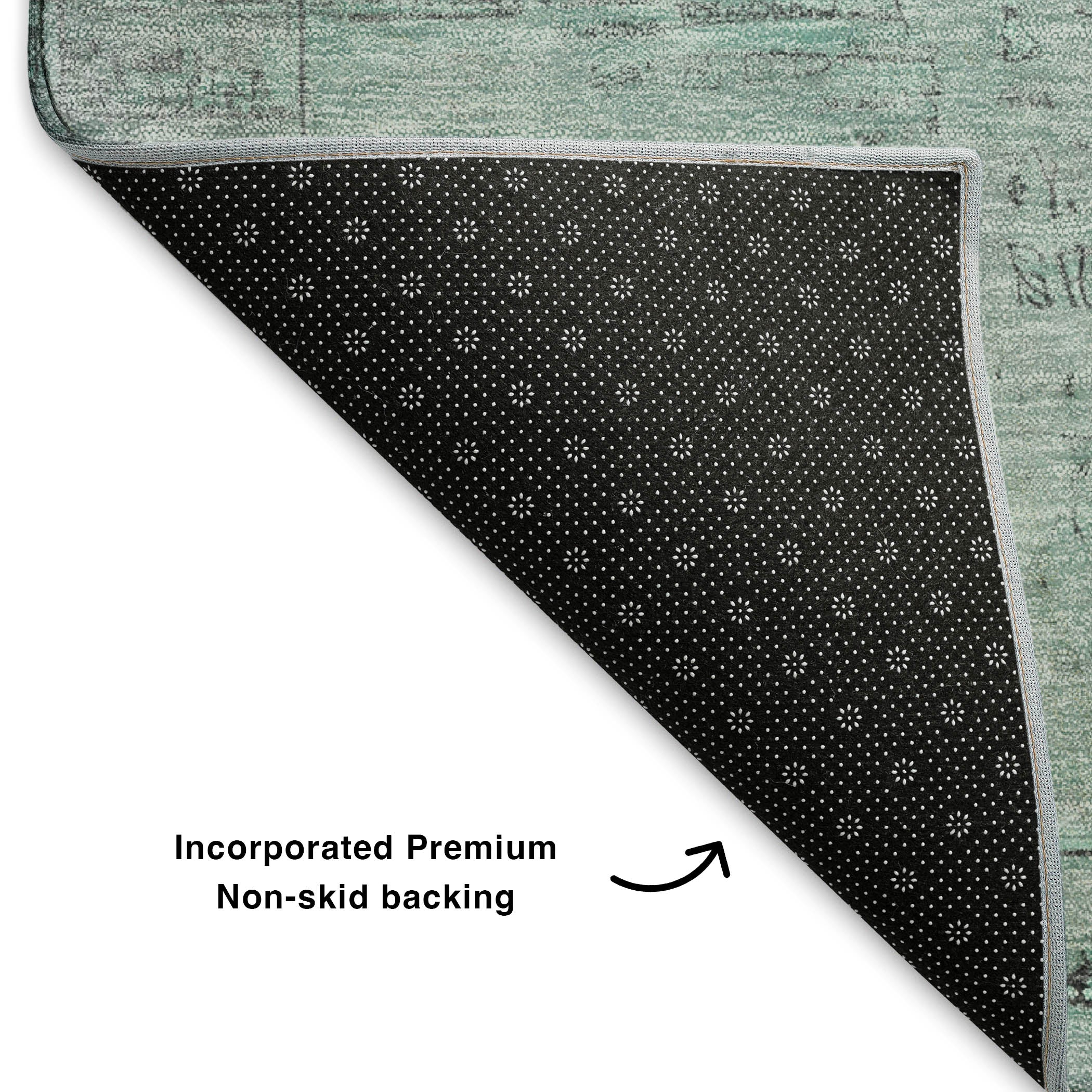 Santorini Machine Washable Transitional Aqua Teal Rug 1'8" x 2'6" #shape_Rectangle