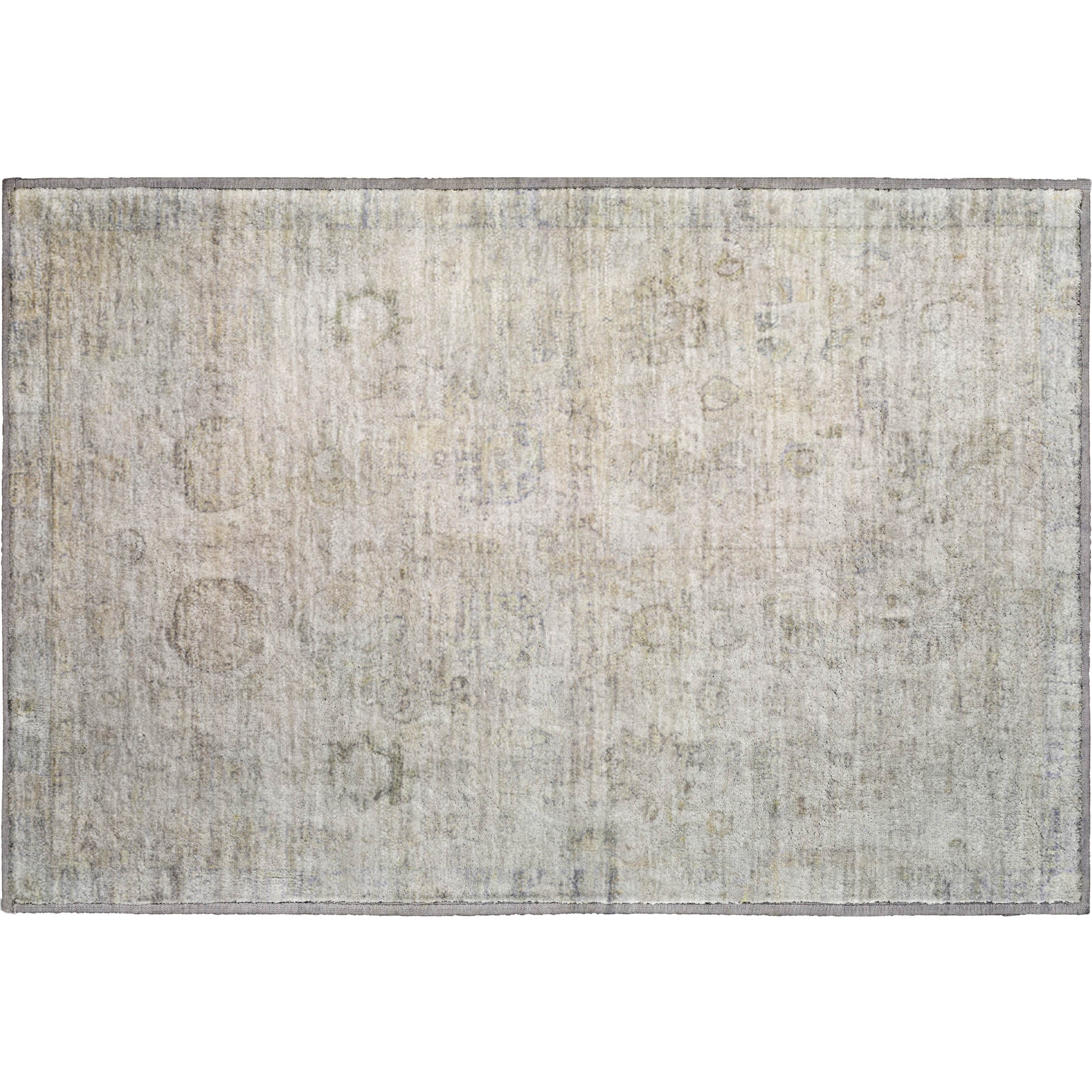 Santorini Machine Washable Transitional Linen Ivory Rug 1'8" x 2'6" #shape_Rectangle