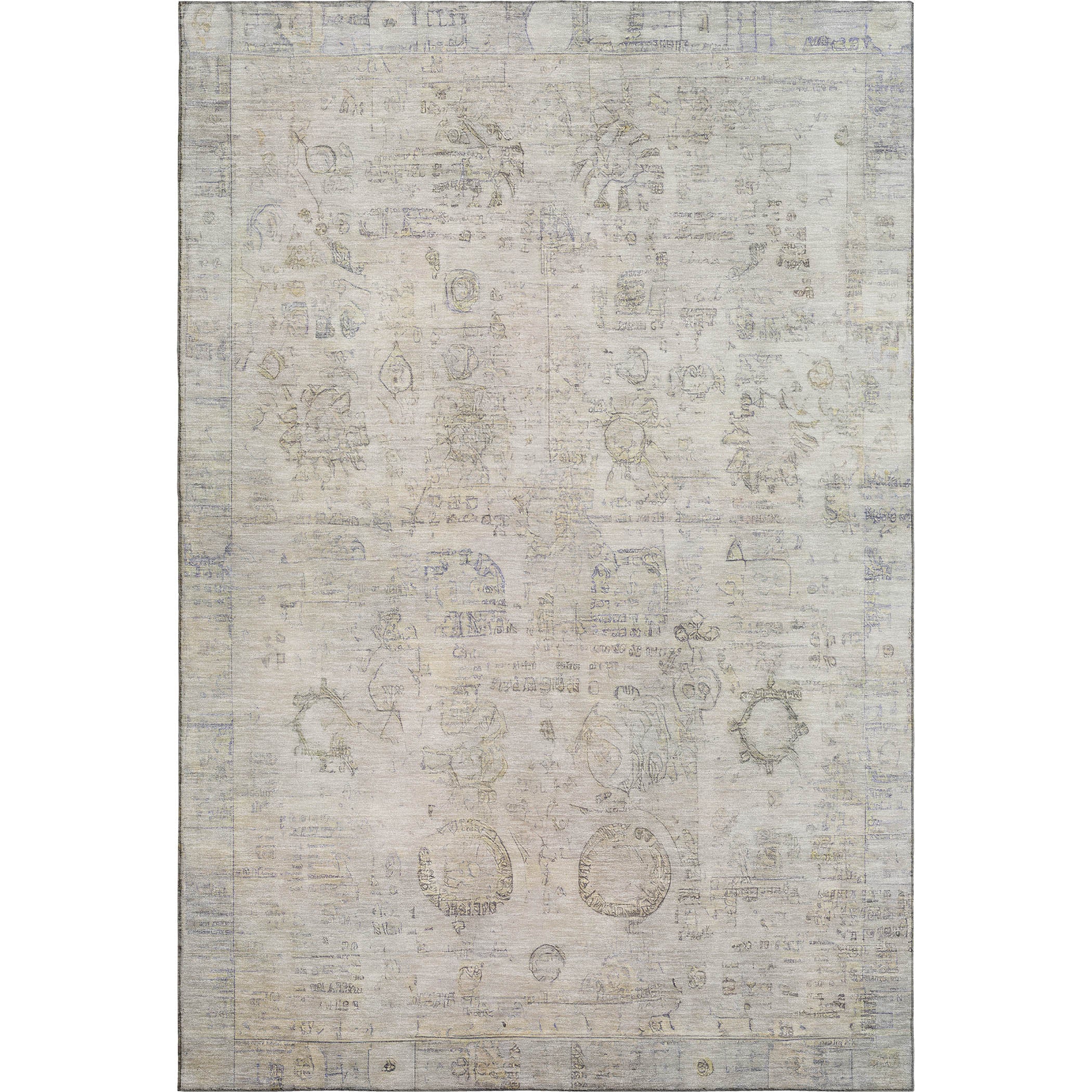Santorini Machine Washable Transitional Linen Ivory Rug 2'6" x 3'10" #shape_Rectangle