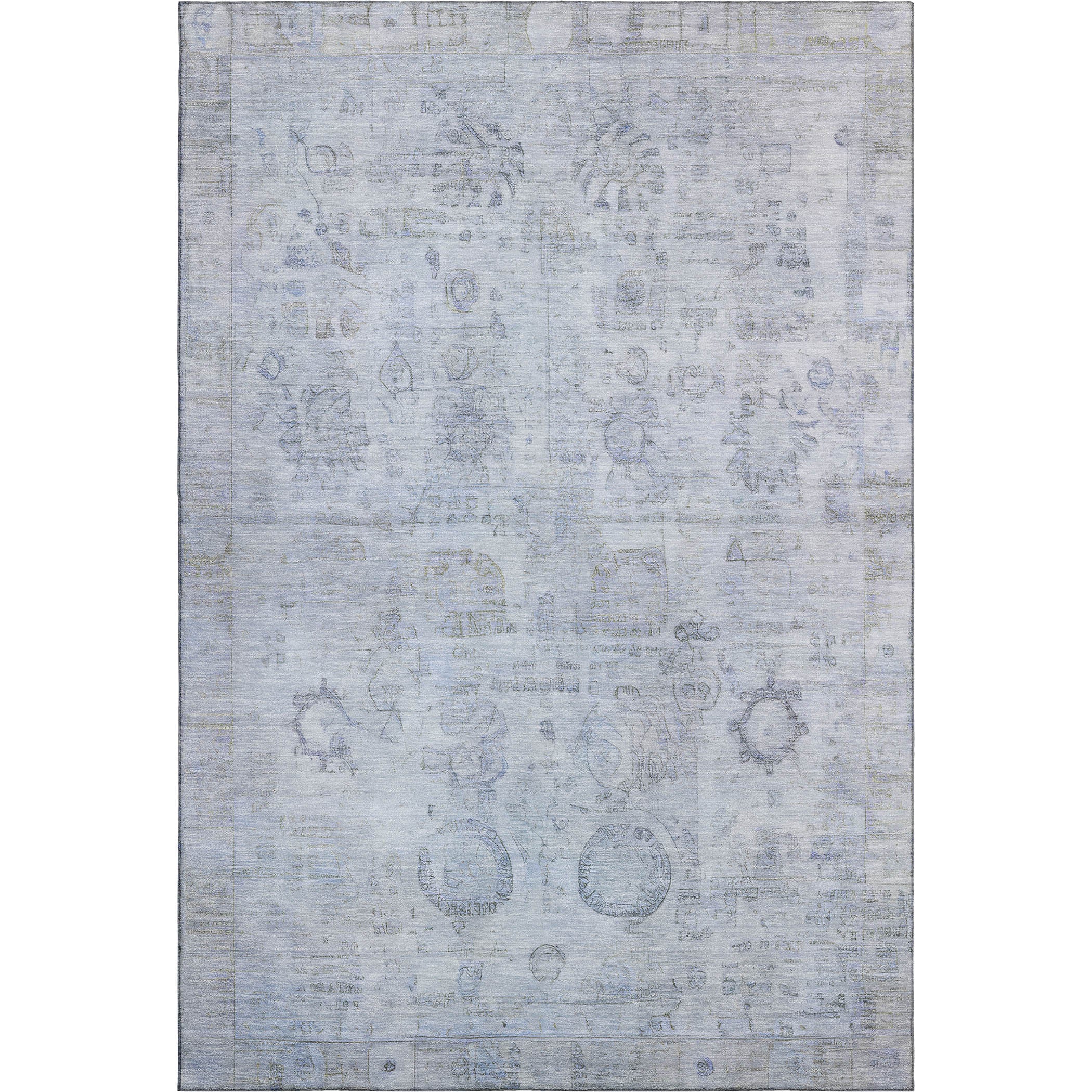 Santorini Machine Washable Transitional Sky Blue Rug 2'6" x 3'10" #shape_Rectangle