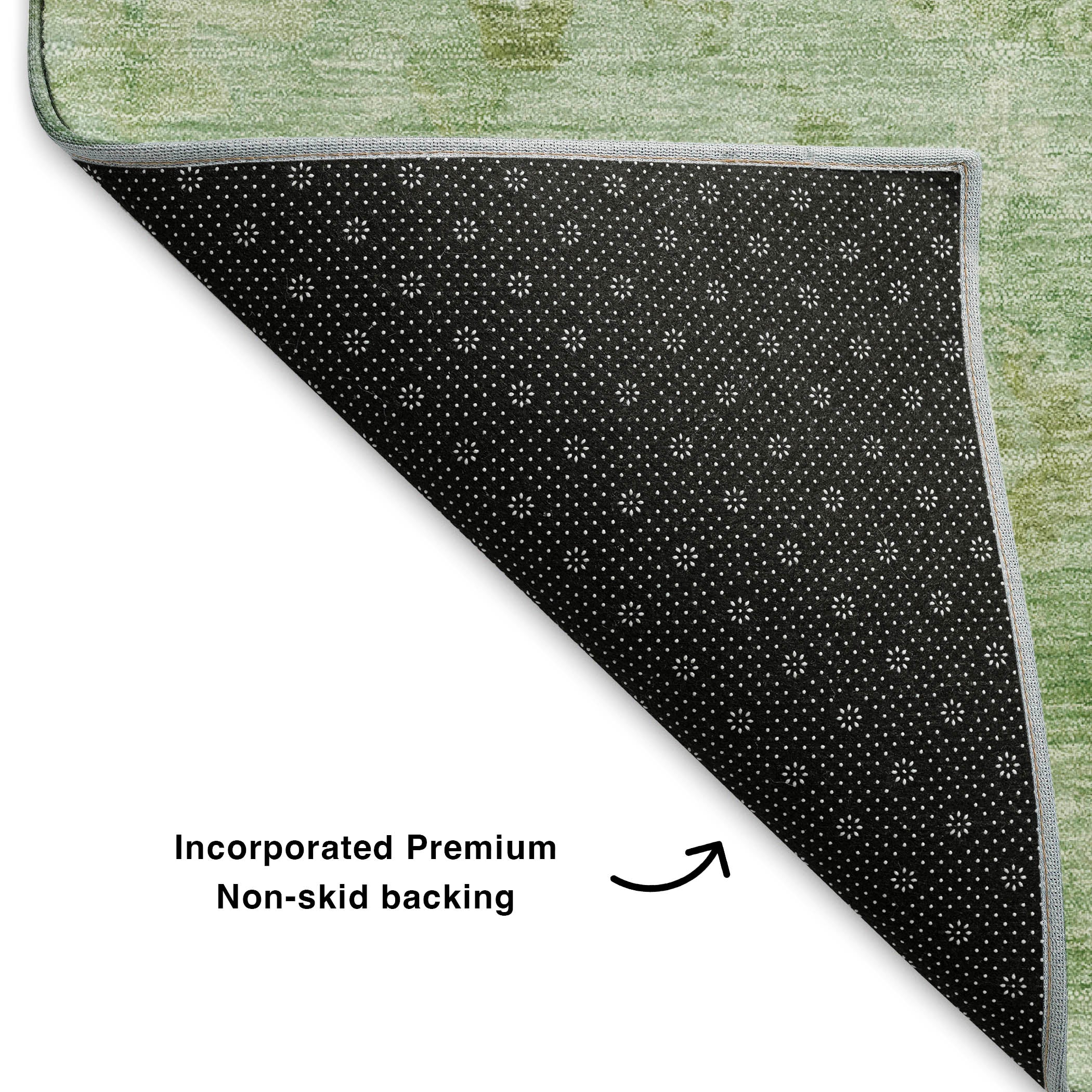 Ghent Machine Washable Transitional Aloe Green Rug 1'8" x 2'6" #shape_Rectangle