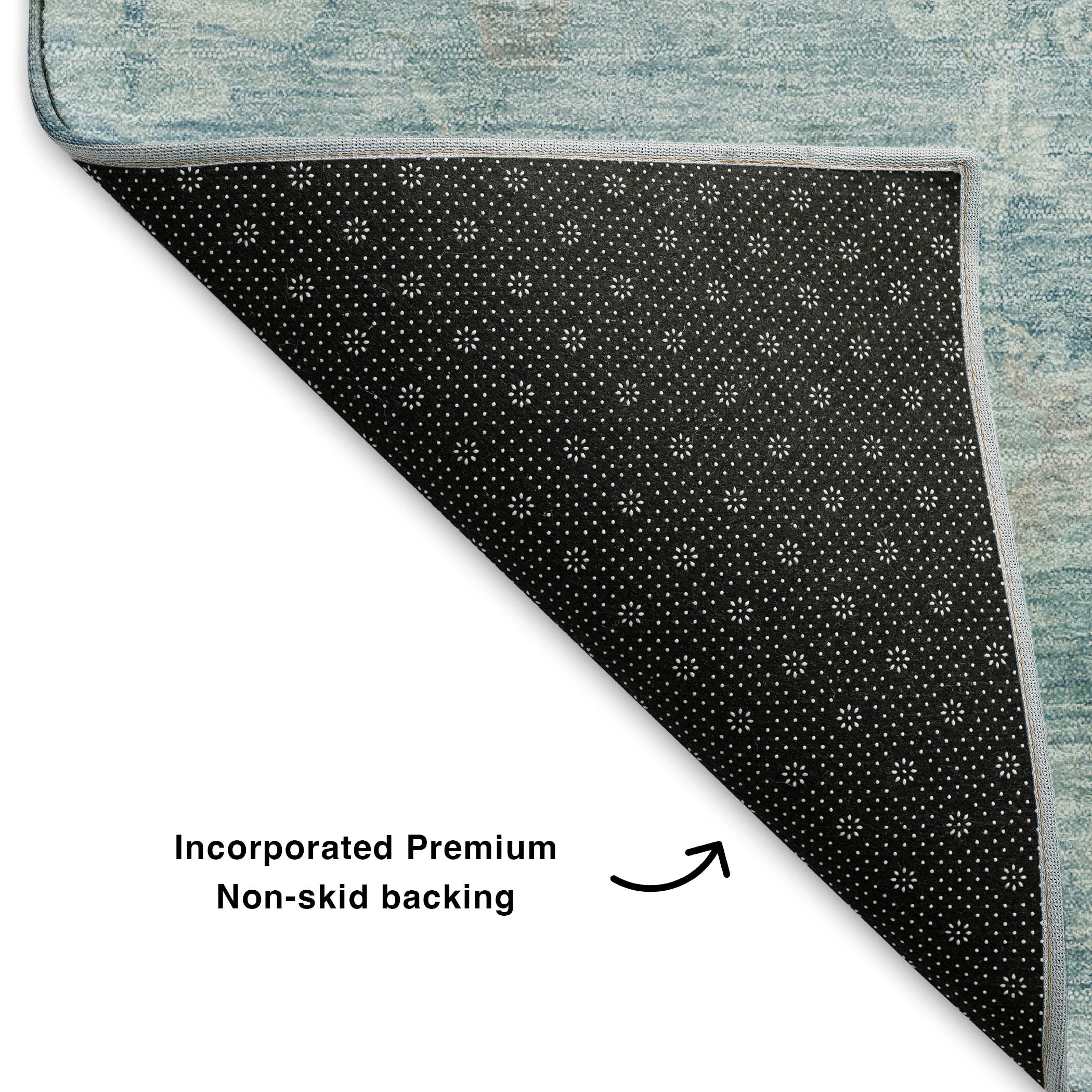 Ghent Machine Washable Transitional Blue Rug 1'8" x 2'6" #shape_Rectangle