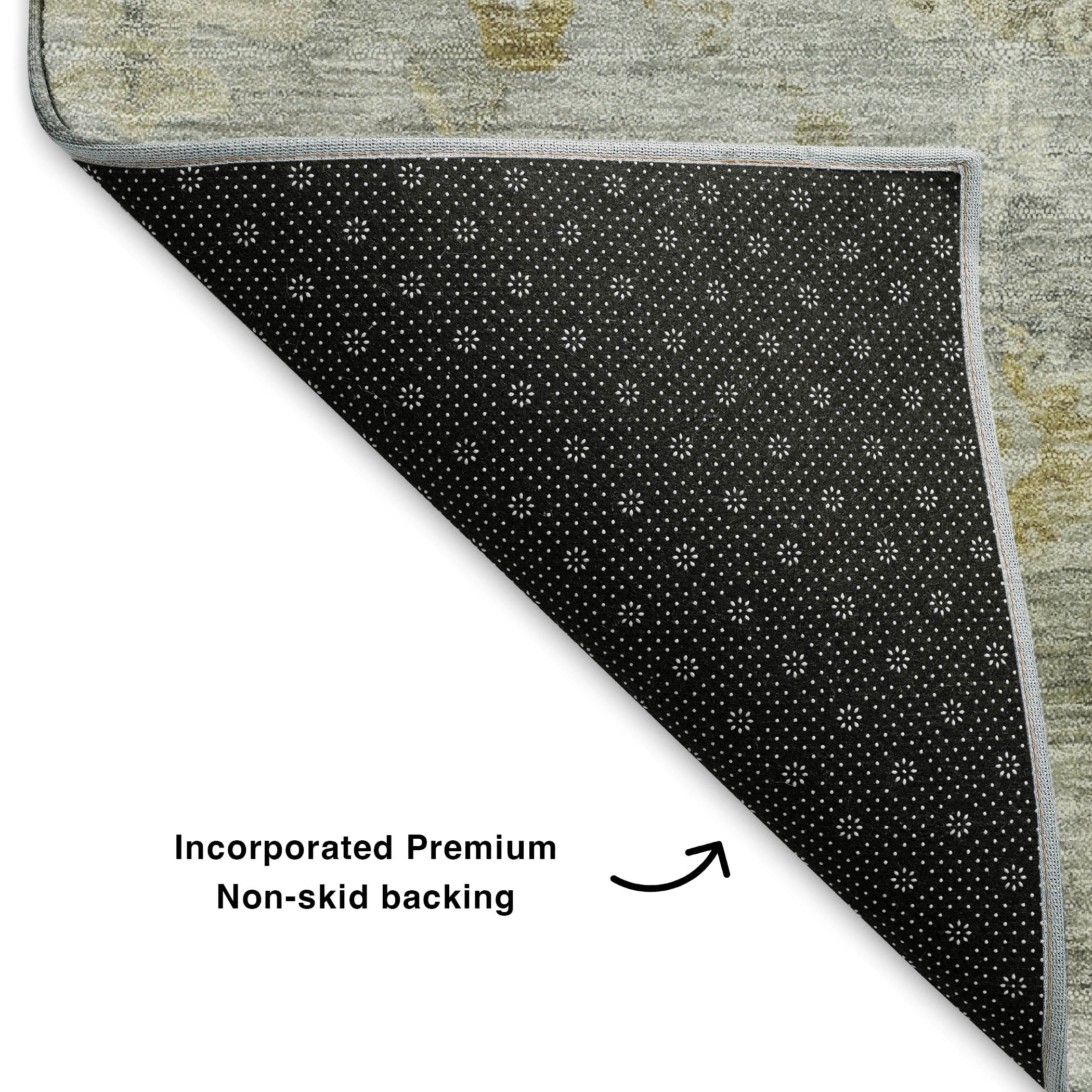 Ghent Machine Washable Transitional Gray Rug 1'8" x 2'6" #shape_Rectangle