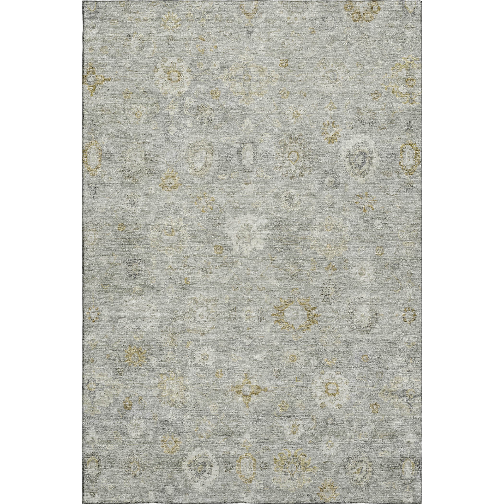 Ghent Machine Washable Transitional Gray Rug 2'6" x 3'10" #shape_Rectangle