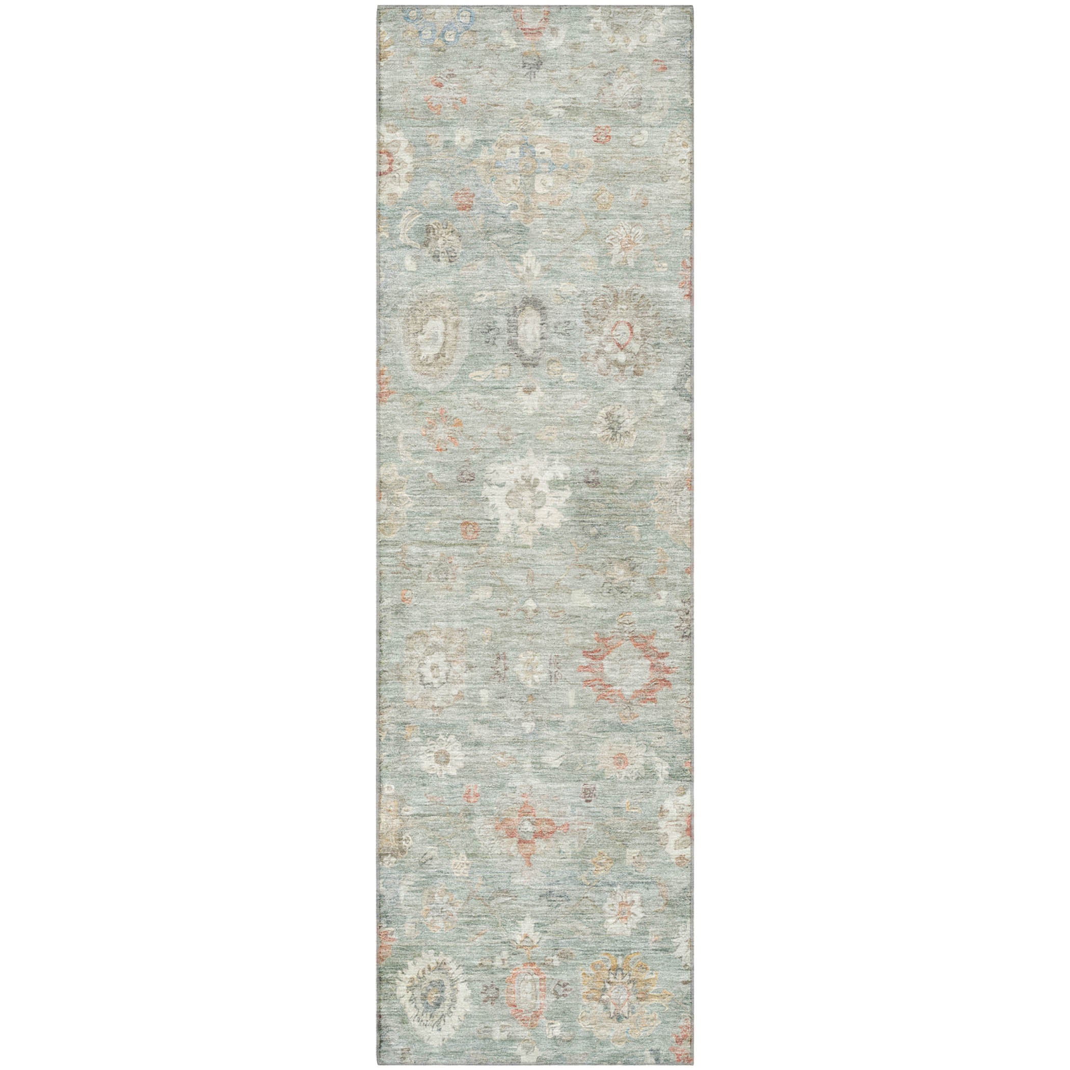 Ghent Machine Washable Transitional Sage Green Rug 2'3" x 7'6" #shape_Runner