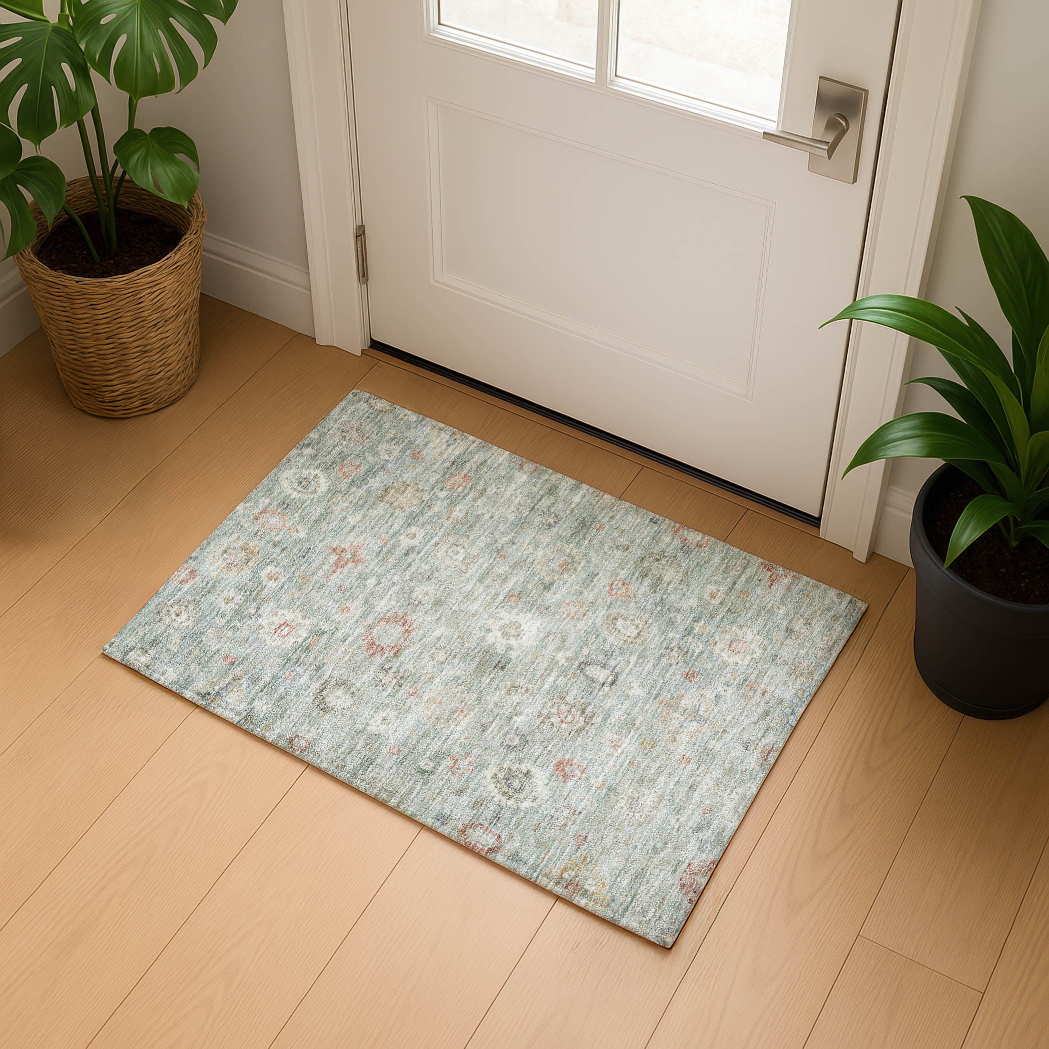 Ghent Machine Washable Transitional Sage Green Rug 1'8" x 2'6" #shape_Rectangle