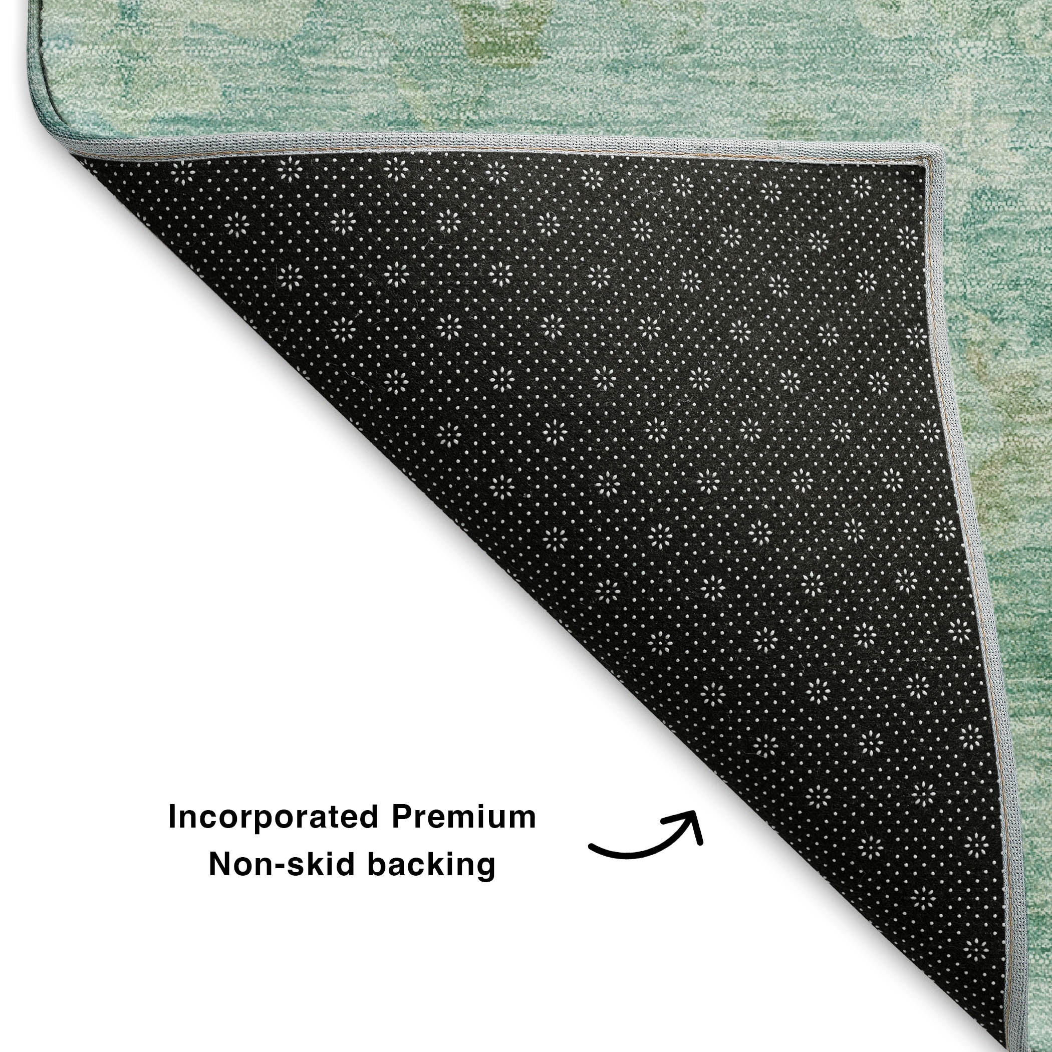 Ghent Machine Washable Transitional Teal Rug 1'8" x 2'6" #shape_Rectangle