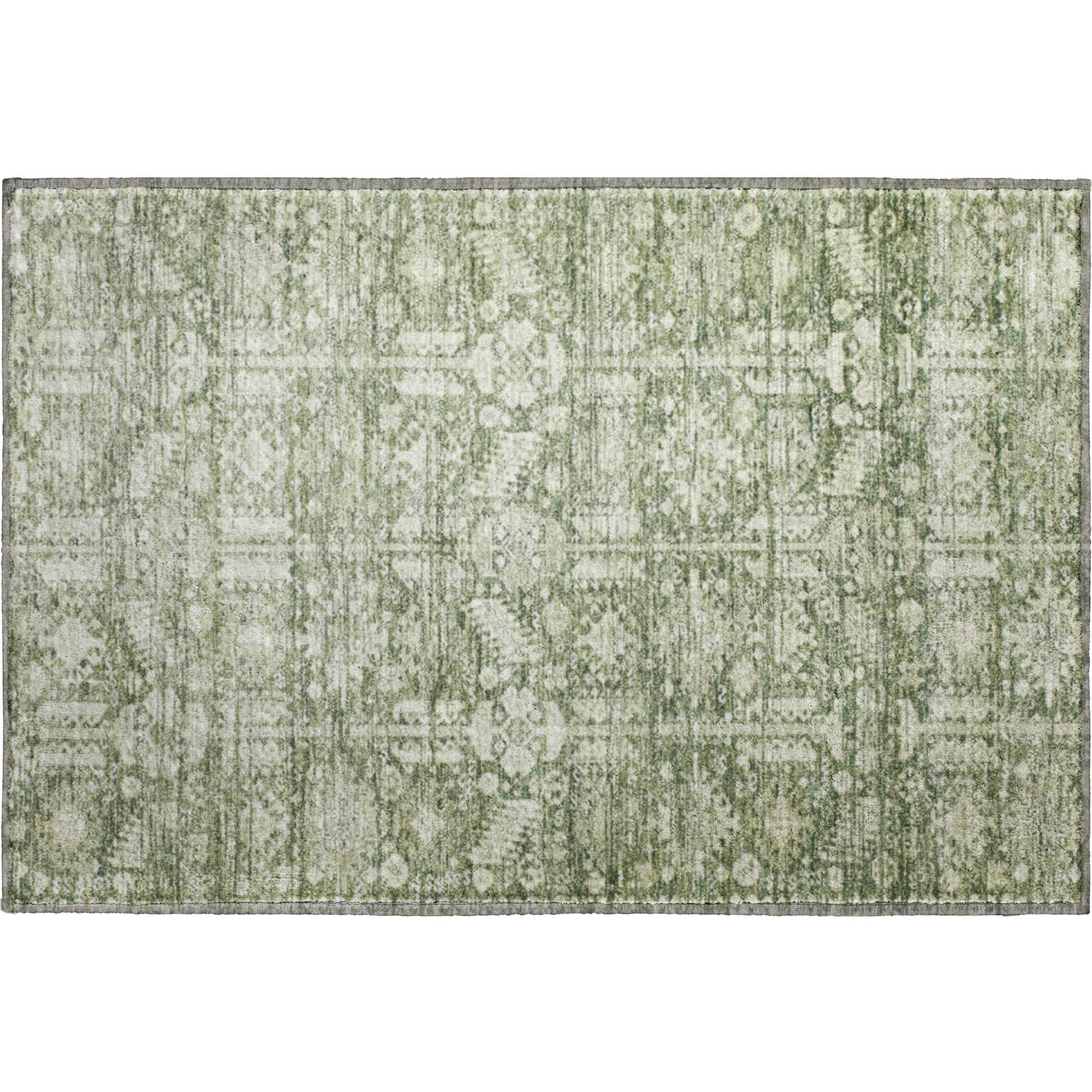 Bern Machine Washable Transitional Aloe Green Rug 1'8" x 2'6" #shape_Rectangle
